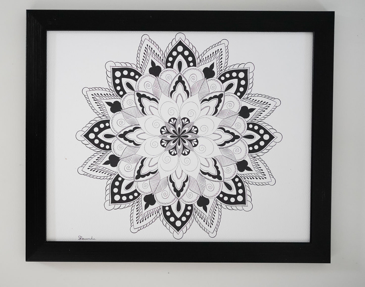 Oeuvre imprimée - Mandala noir et blanc - 1