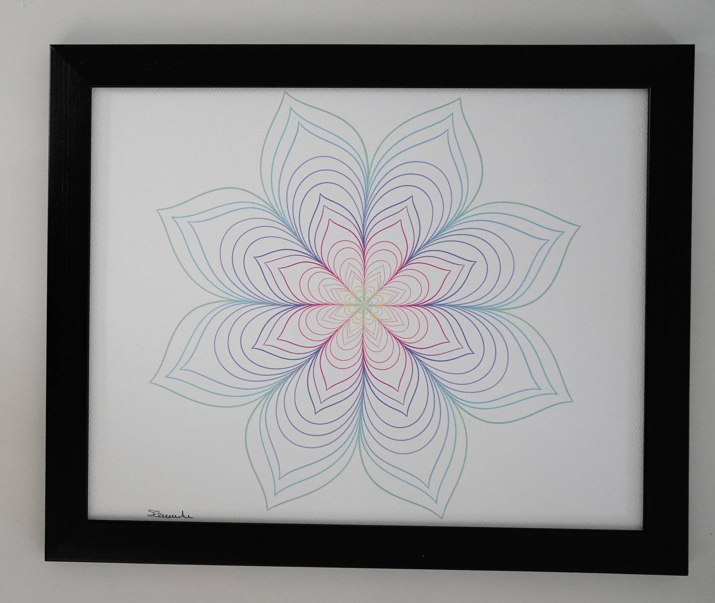 Oeuvre imprimée - Fleur mandala bleu