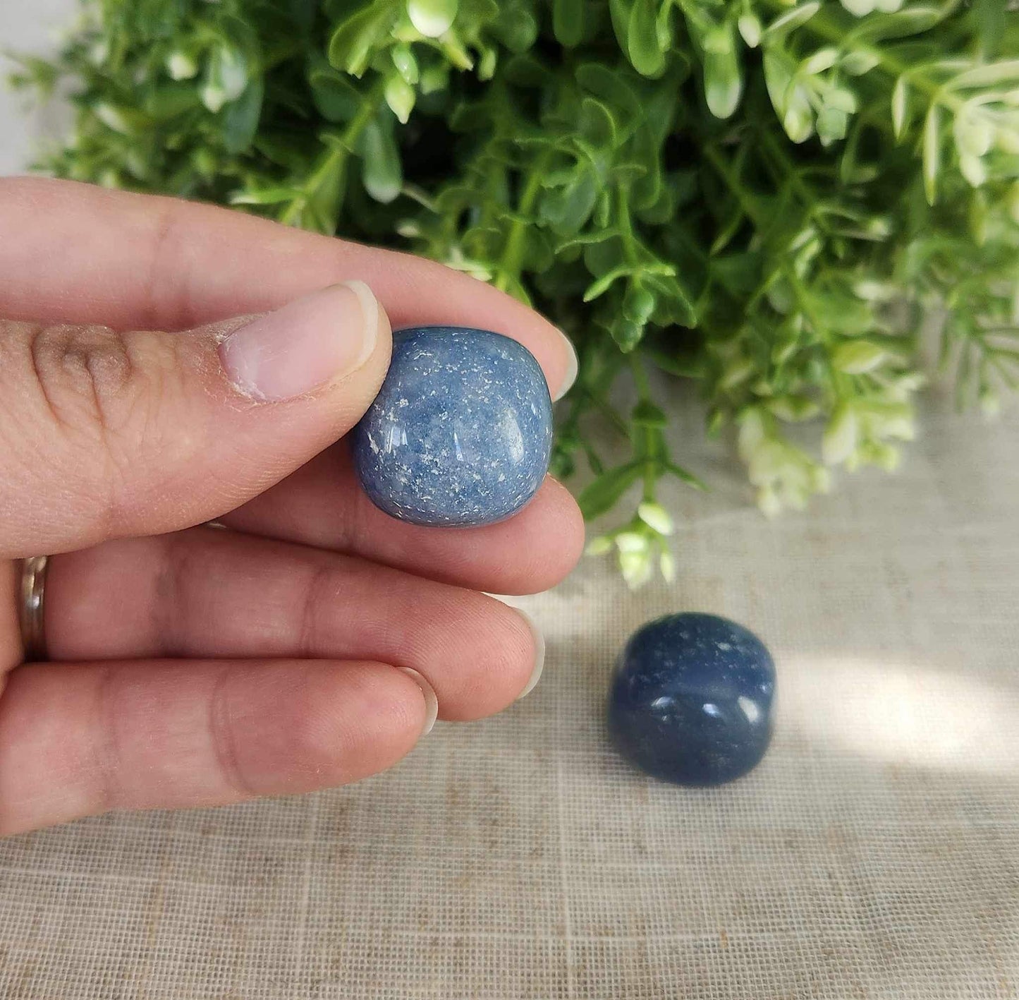Aventurine bleu barattée