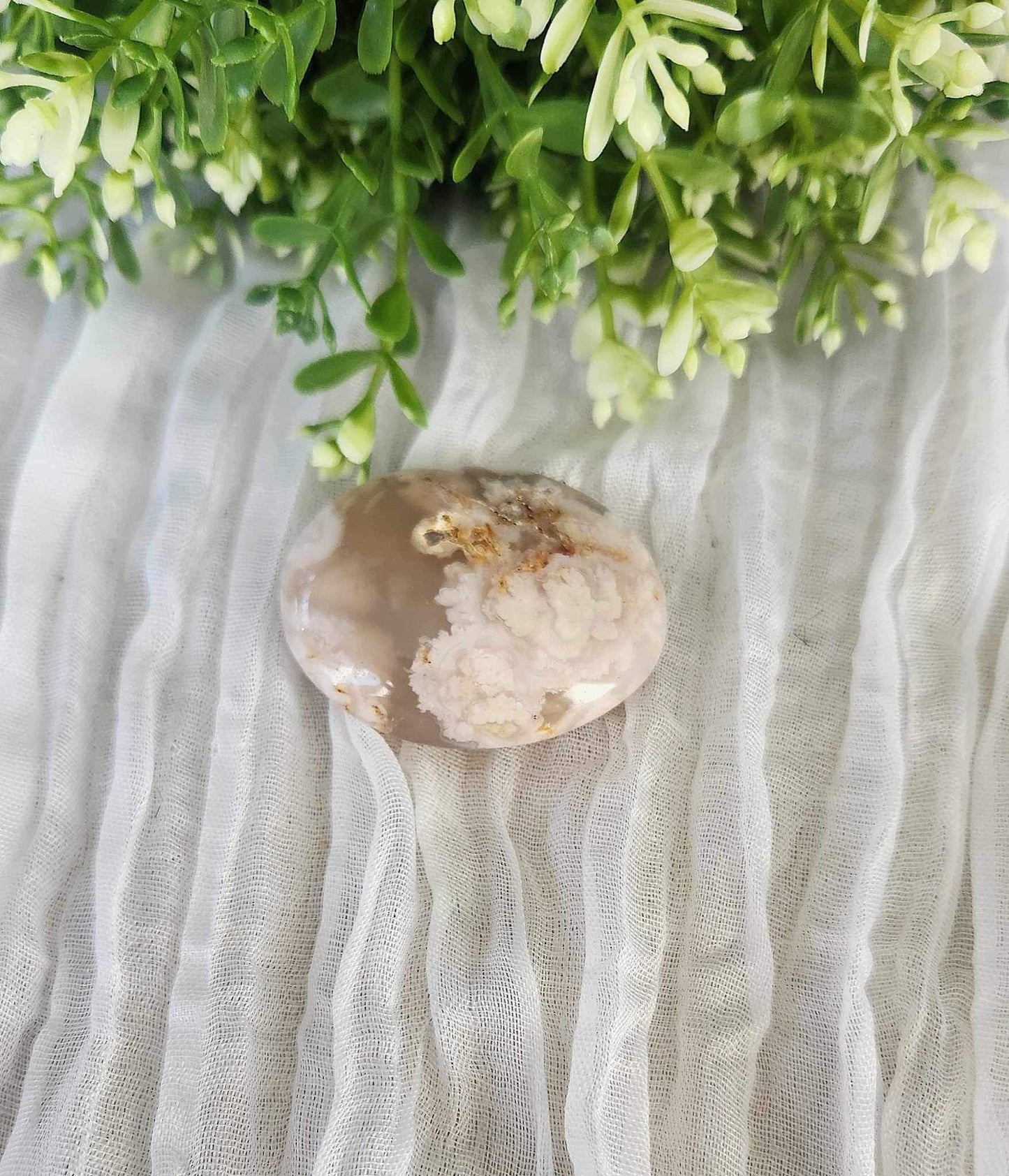 Pierre de paume en Agate fleur