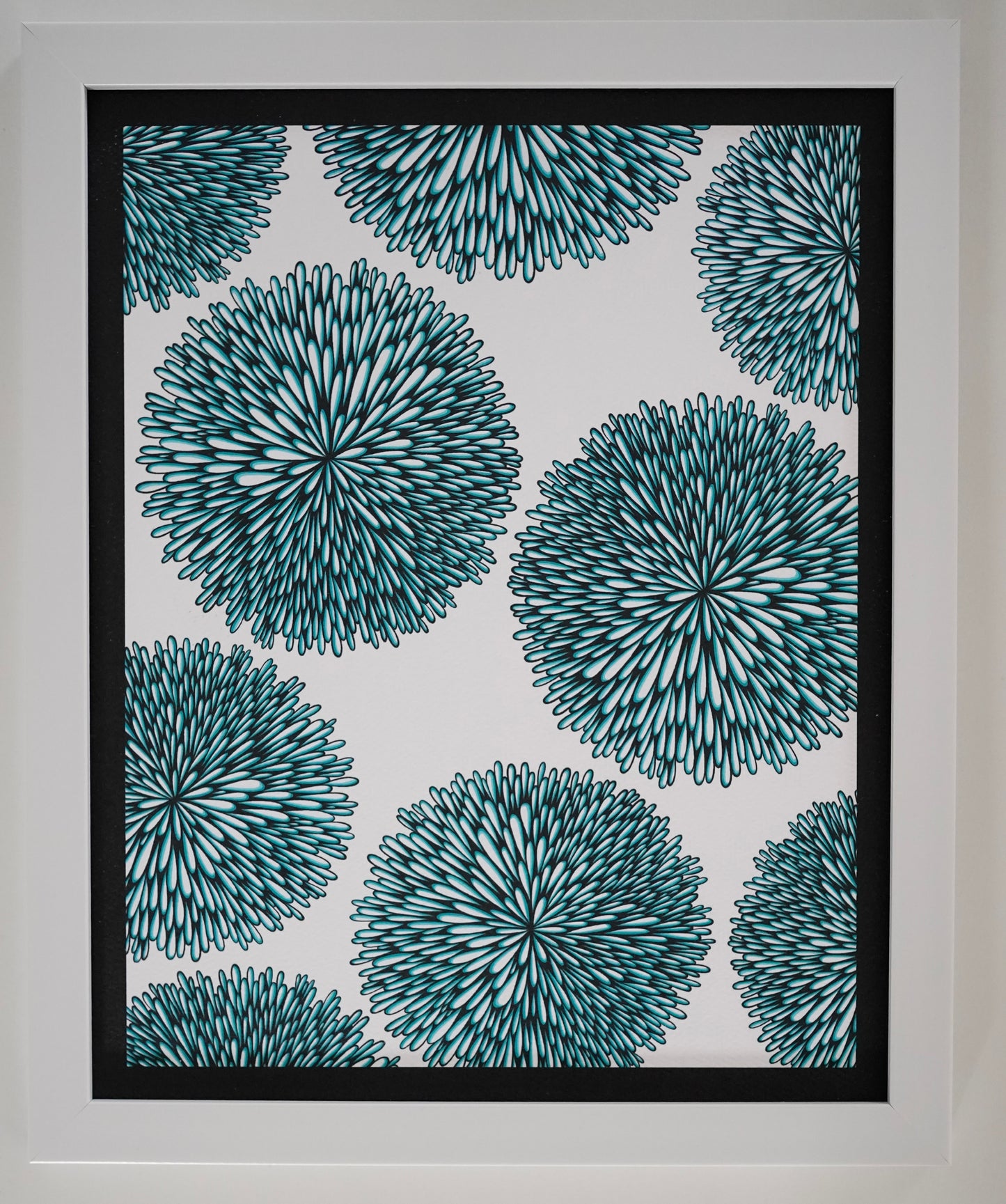 Abstrait - Fleurs turquoises