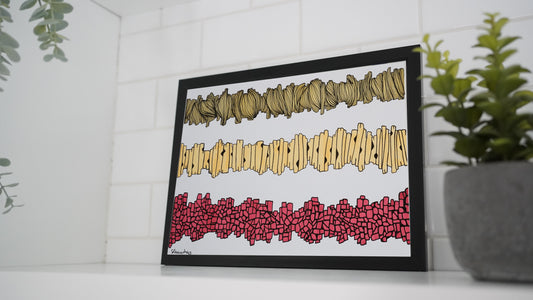 Oeuvre imprimée - Abstrait jaune/rouge