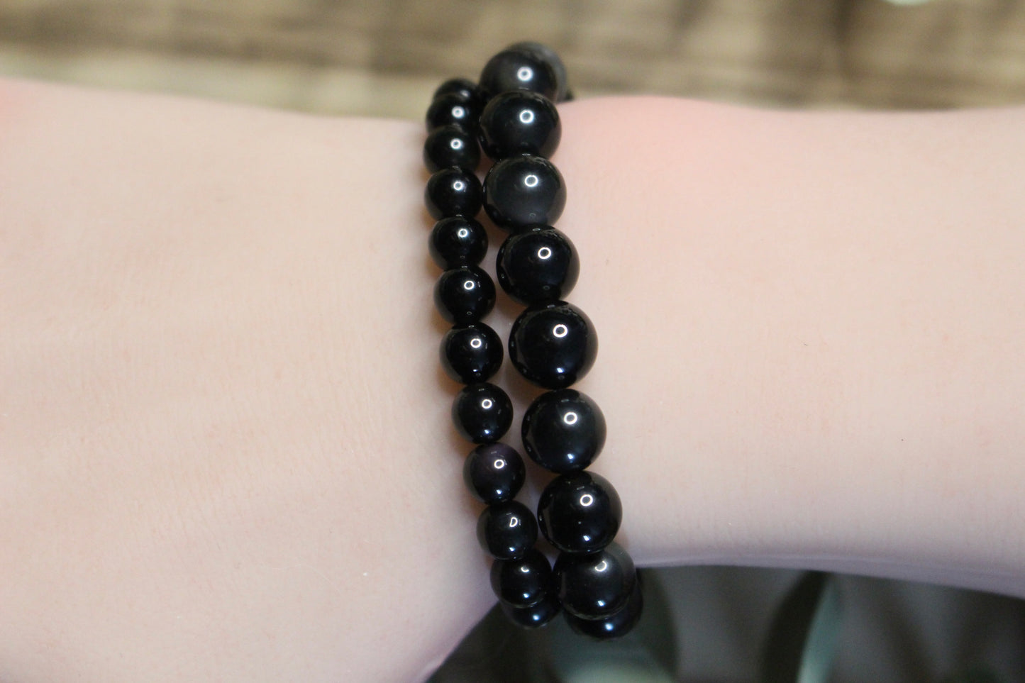 Bracelet Obsidienne arc-en-ciel 6mm
