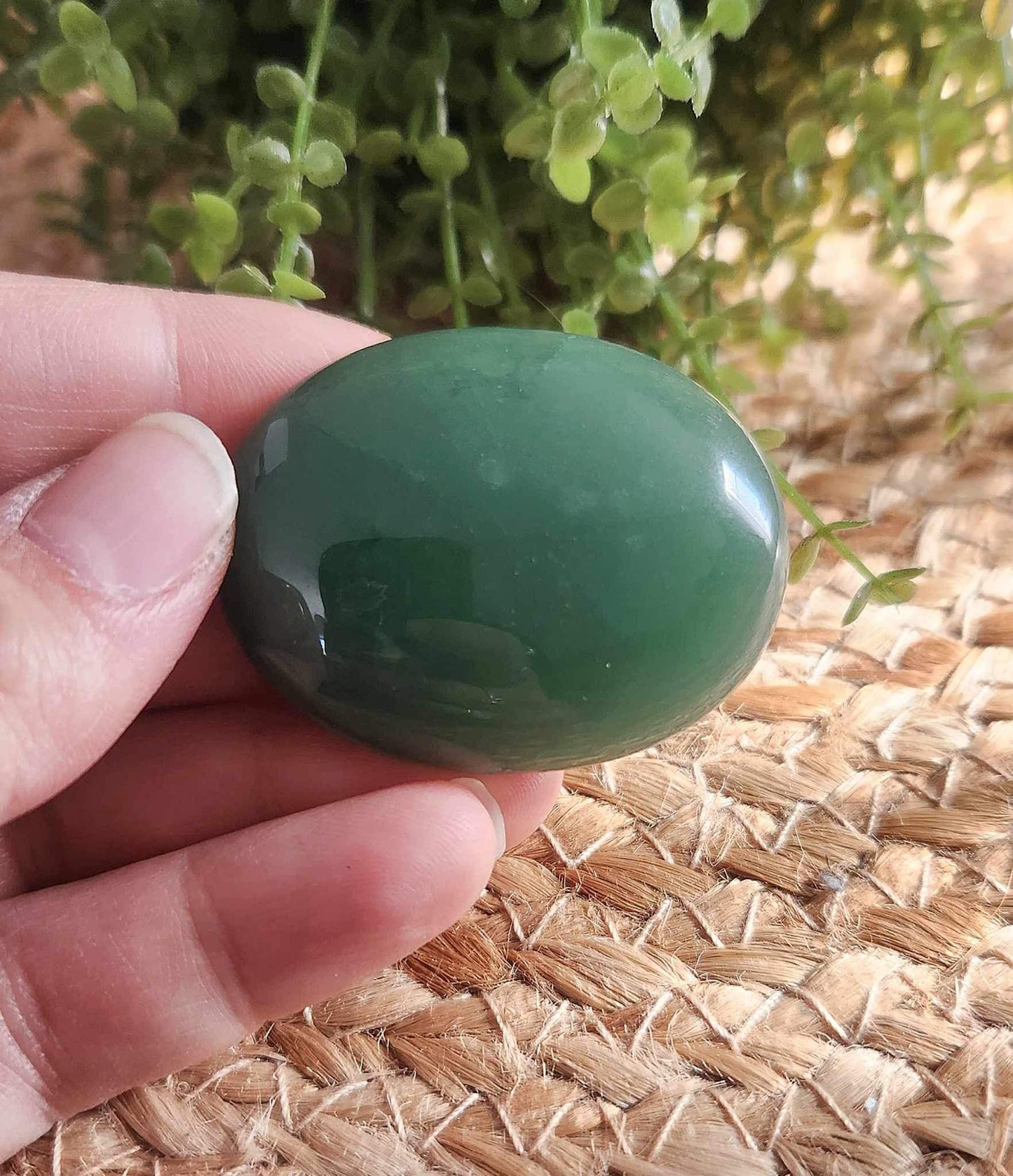 Pierre de paume en Aventurine verte