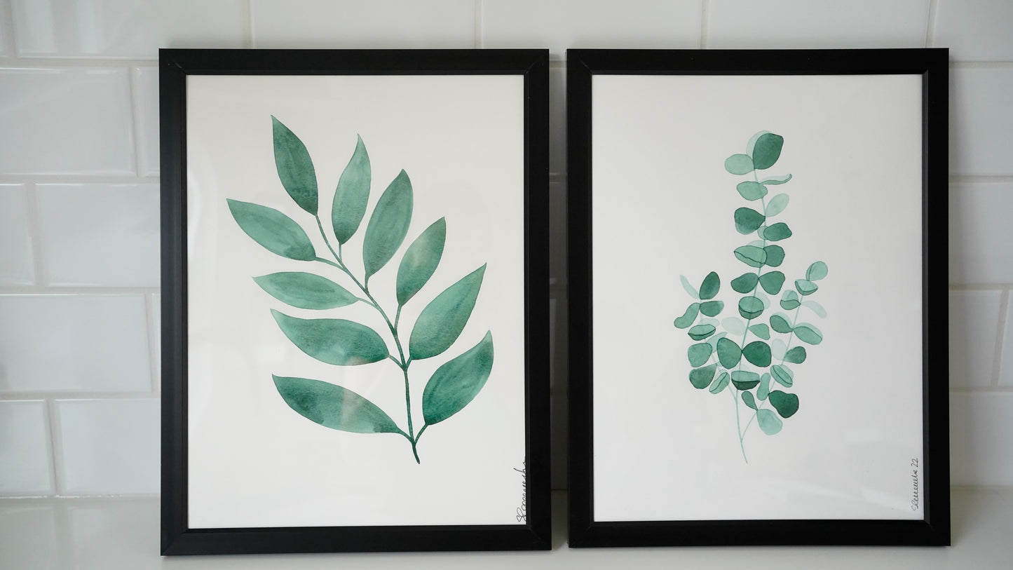 Feuillage vert - Aquarelle imprimée