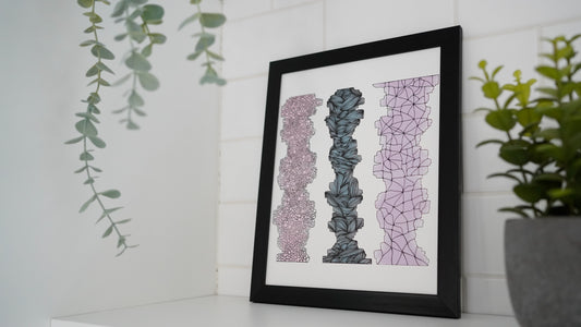 Oeuvre imprimée - Abstrait colonnes texturées