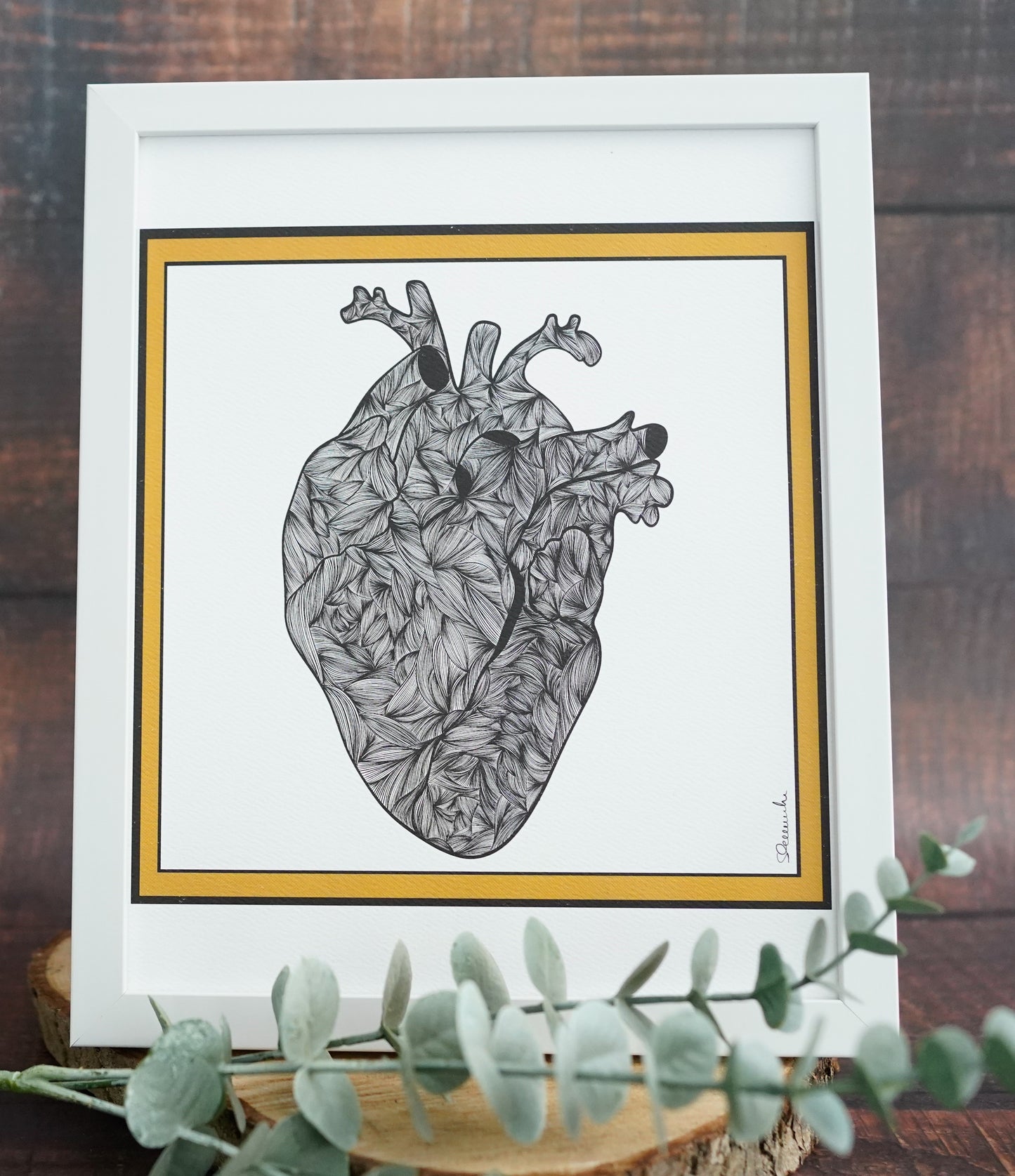 Oeuvre imprimée - Cœur ligné