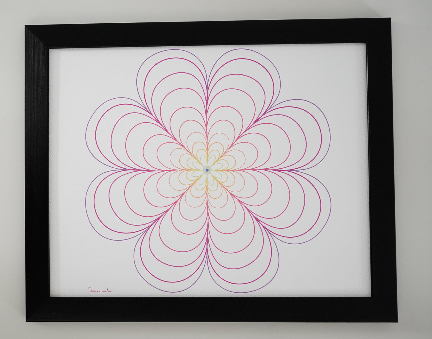 Oeuvre imprimée - Fleur mandala rose