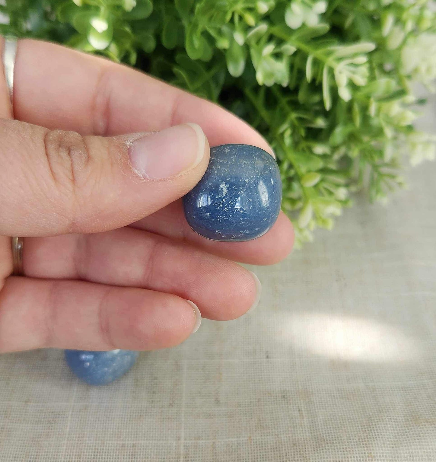 Aventurine bleu barattée
