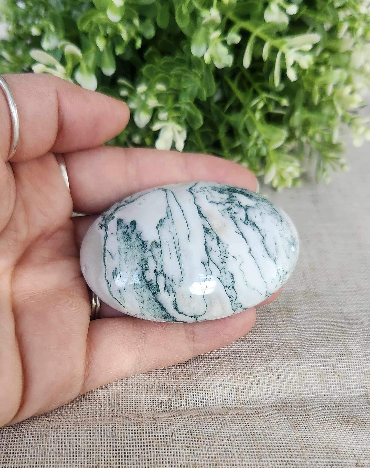 Pierre de paume en Agate Arbre