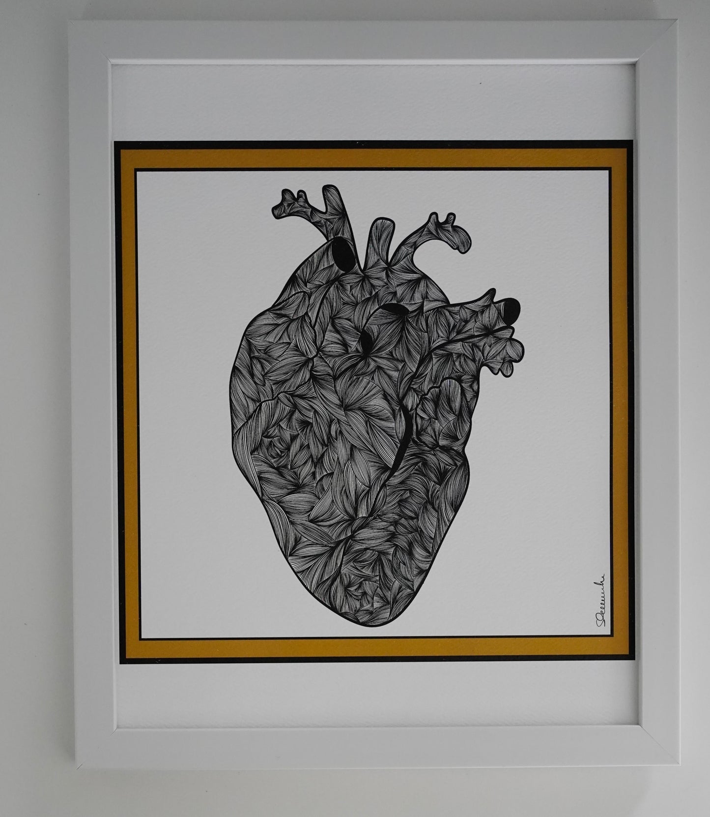 Oeuvre imprimée - Cœur ligné