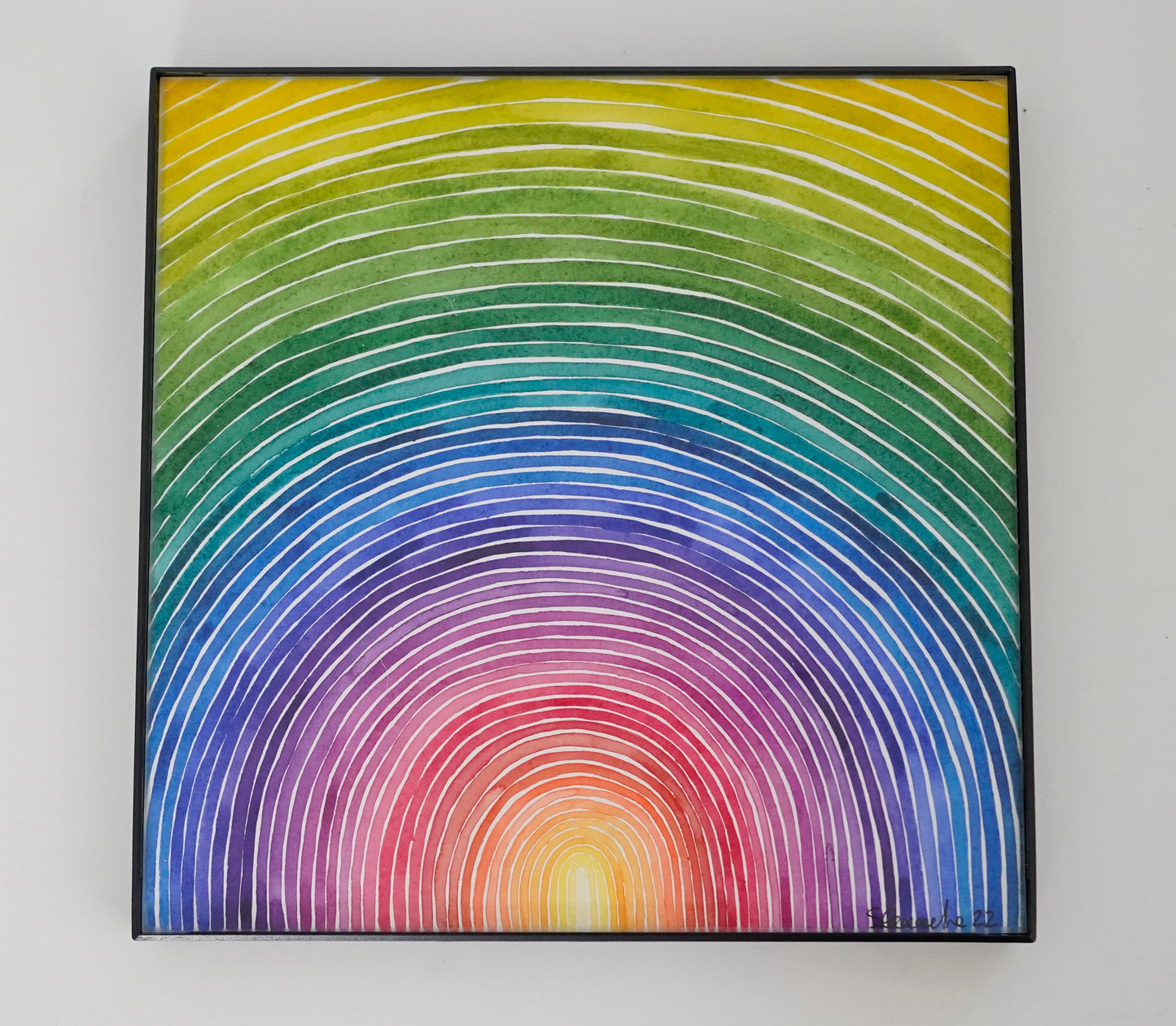 Aquarelle imprimée - Arc-en-ciel pleine page