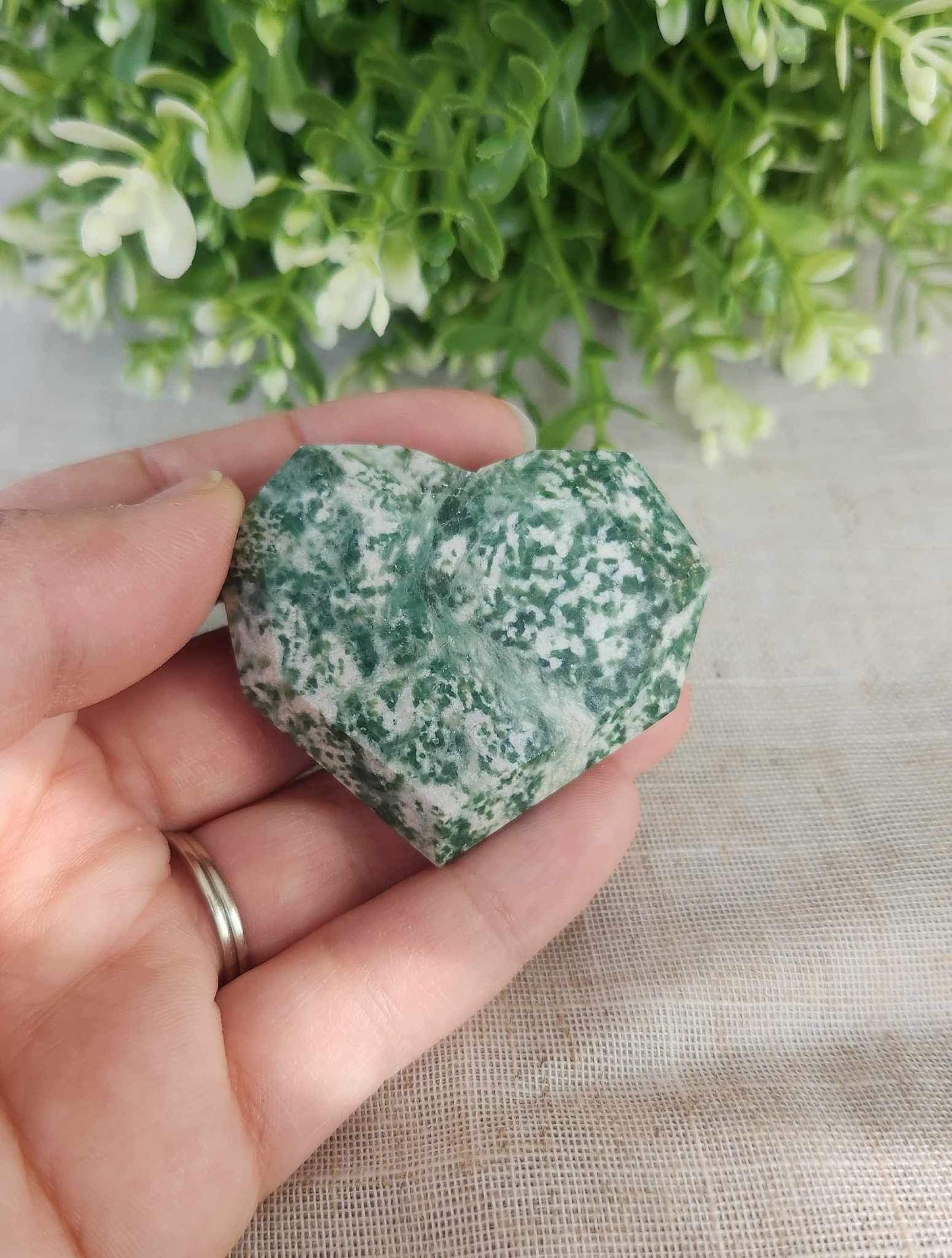 Coeur en Jaspe Green dots