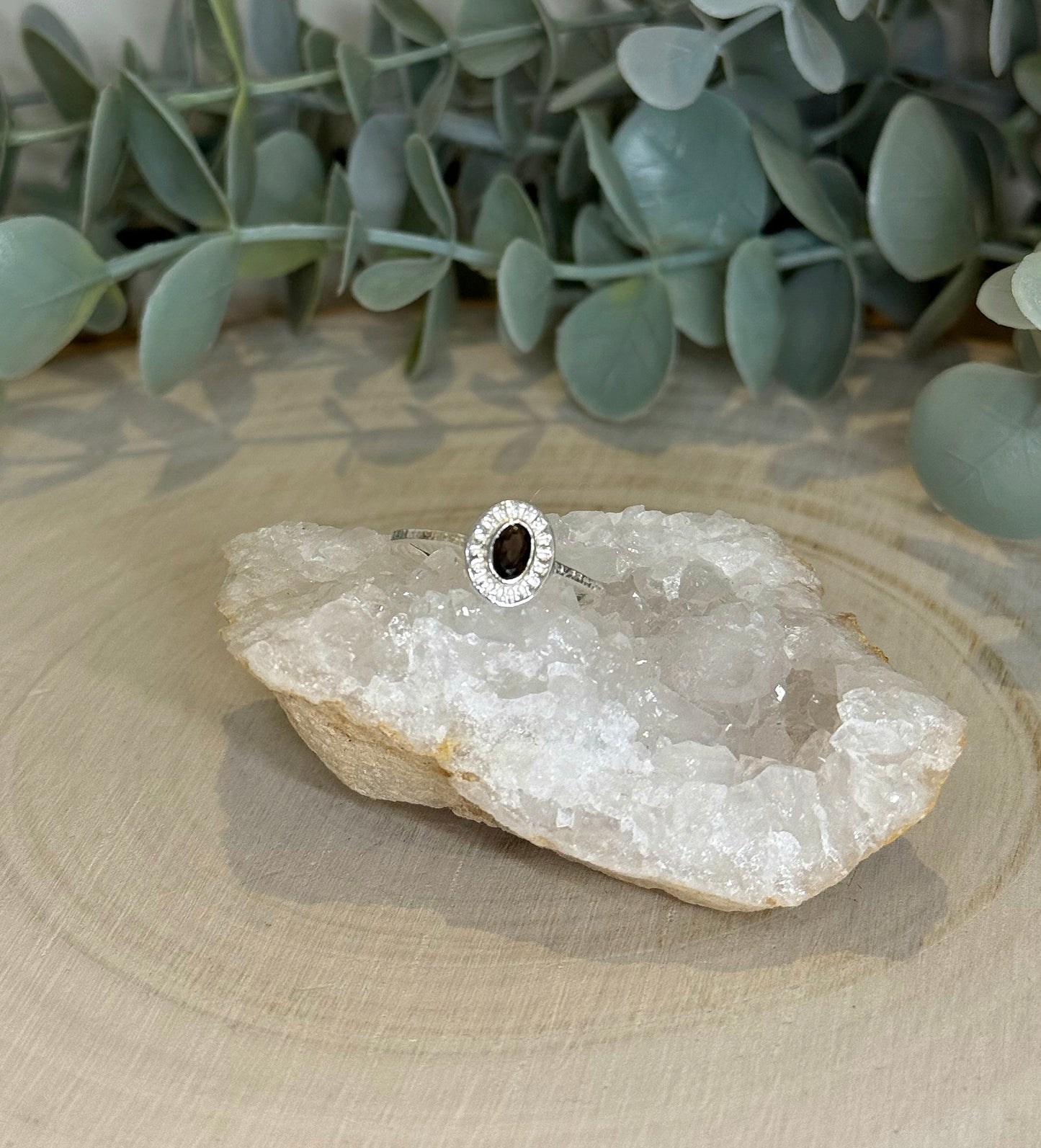Bague Quartz fumé ovale