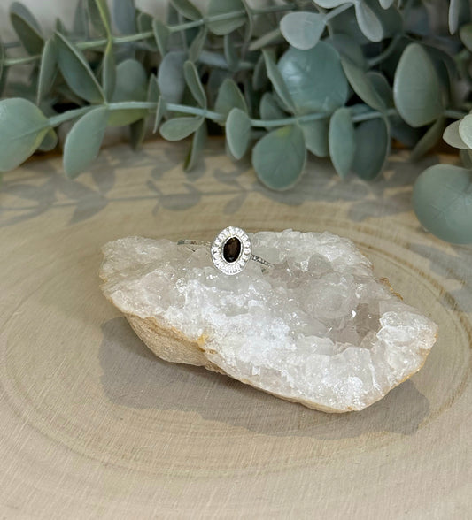 Bague Quartz fumé ovale