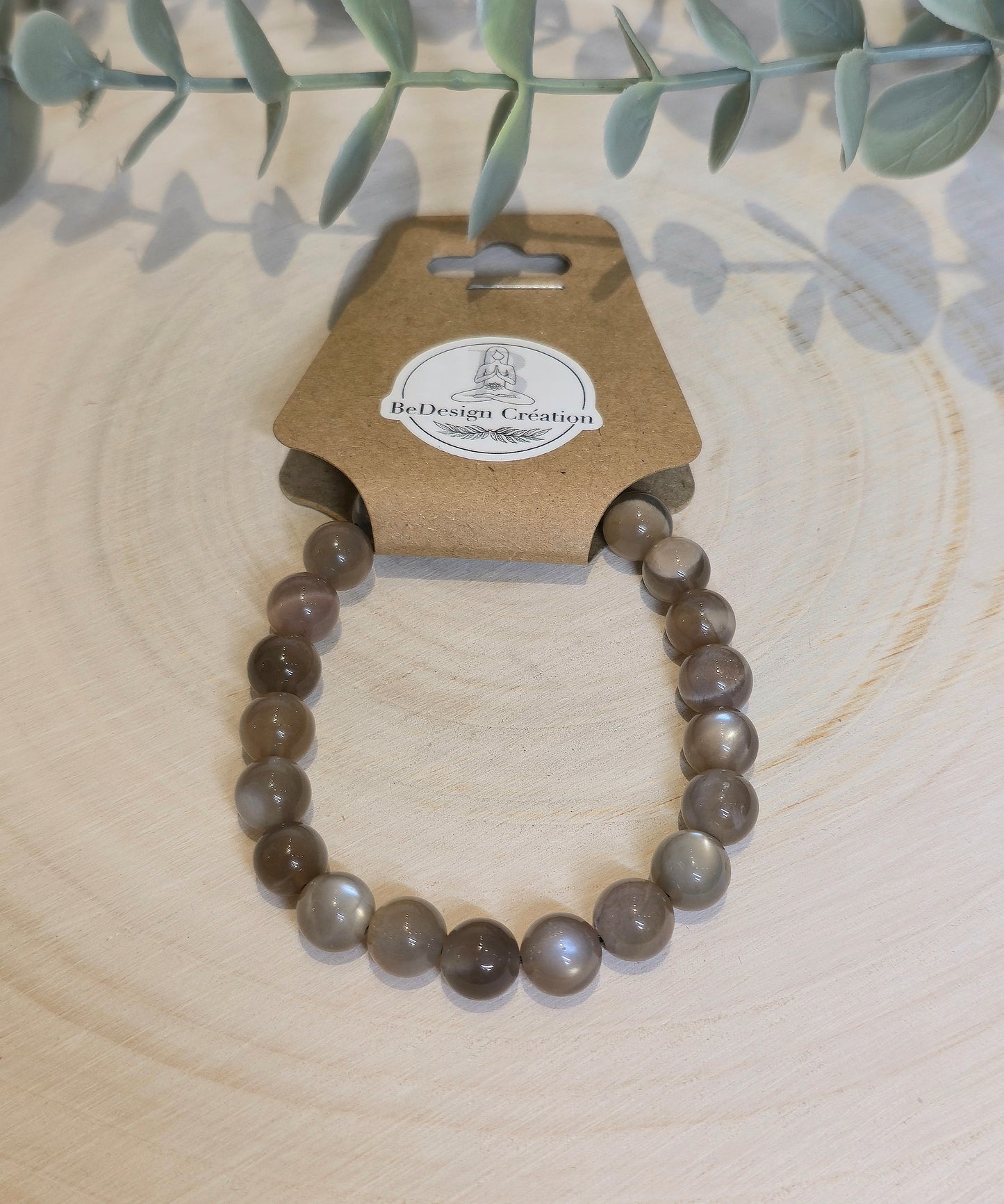 Bracelet Pierre de lune Grise 8mm