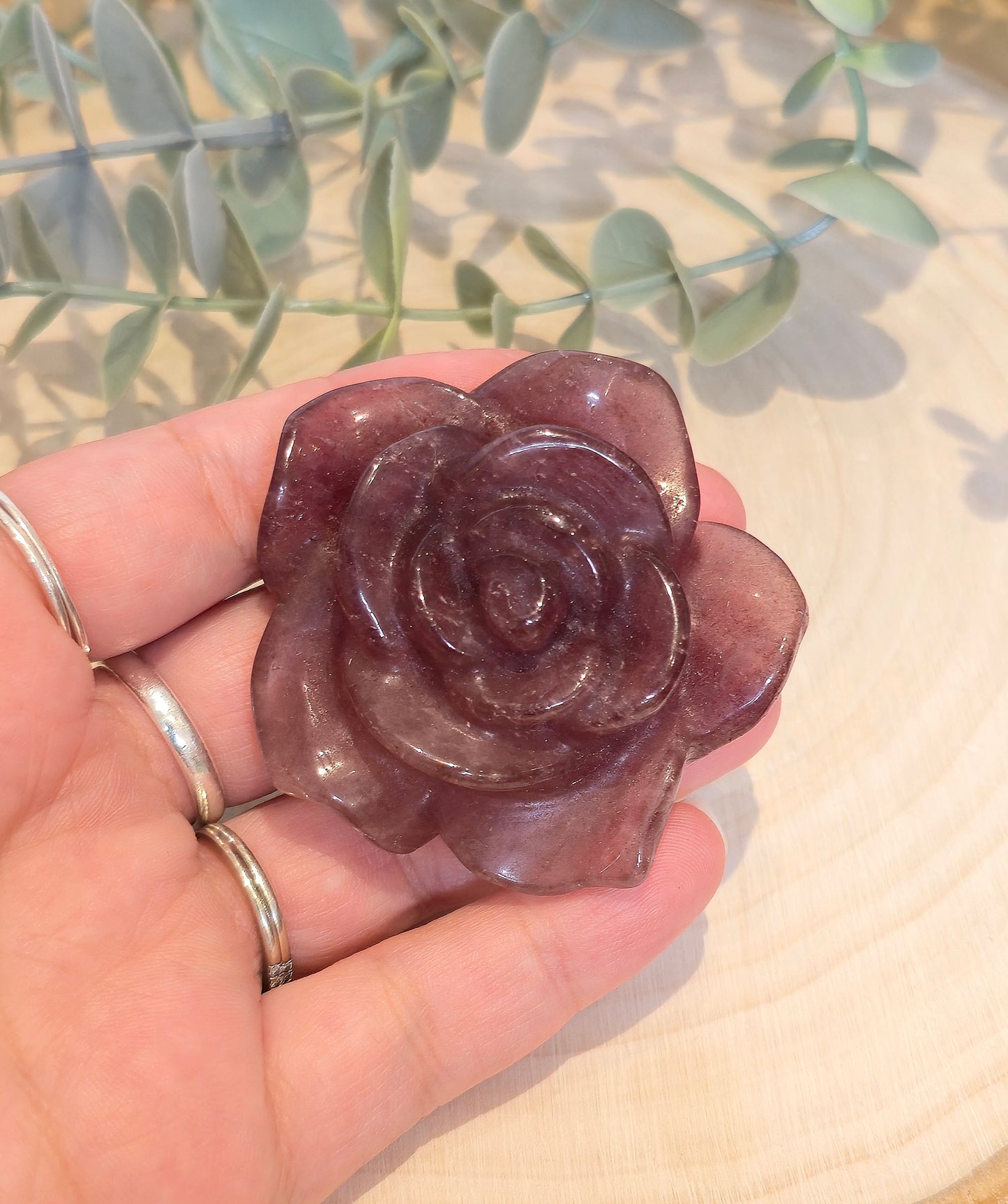 Fleur en Quartz fraise