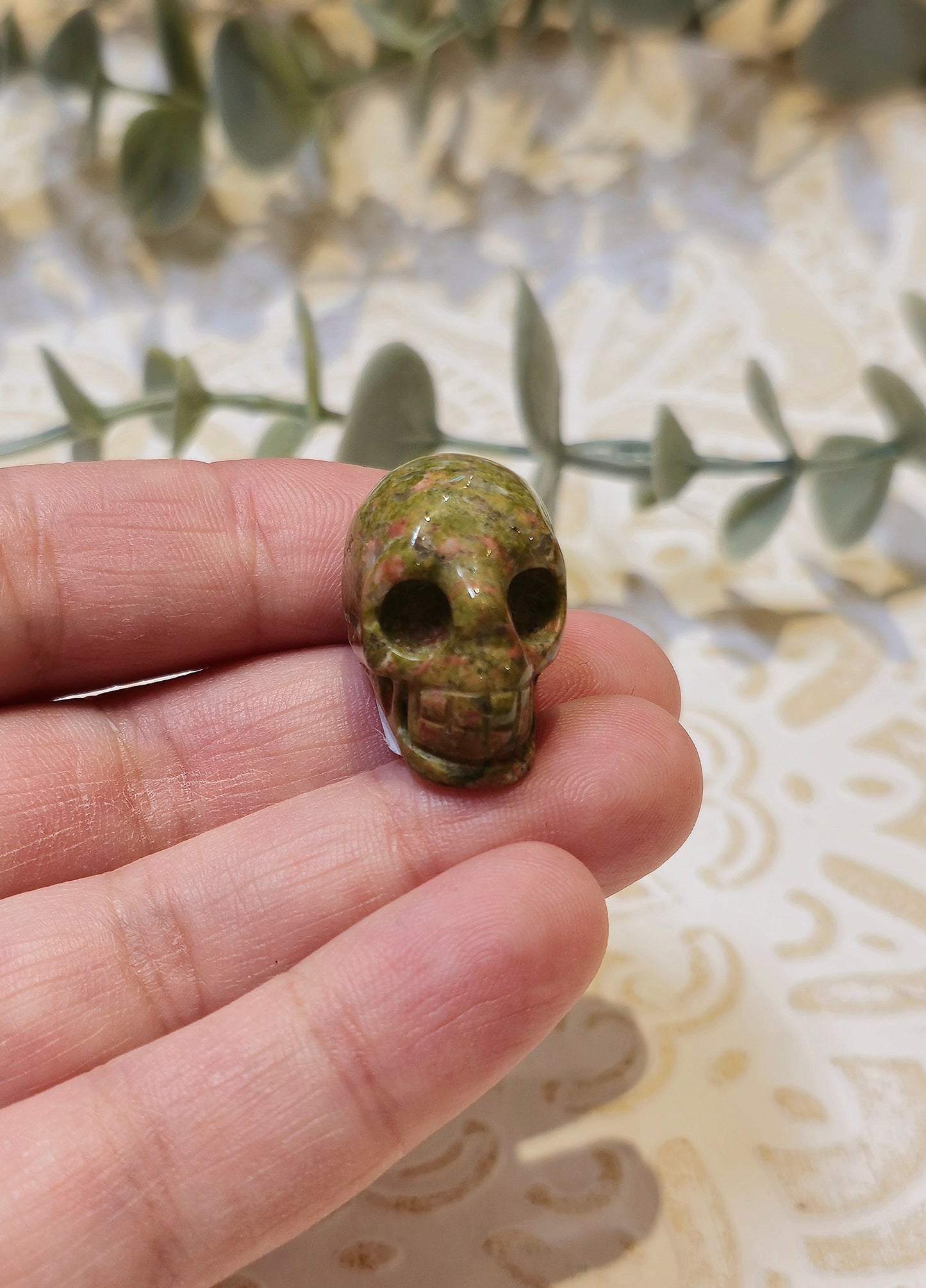 Mini Crâne en Unakite