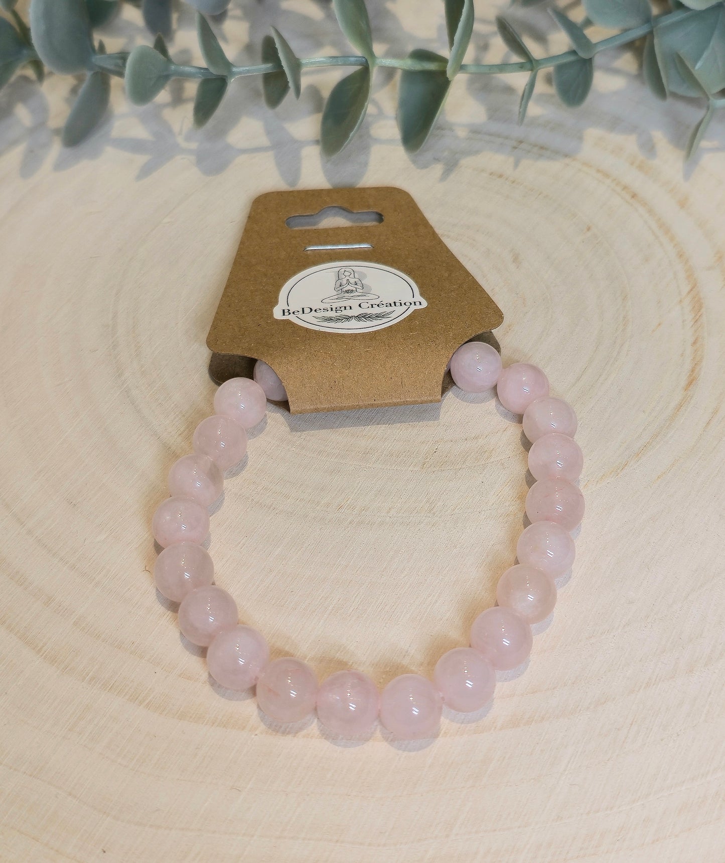 Bracelet Quartz rose 8mm