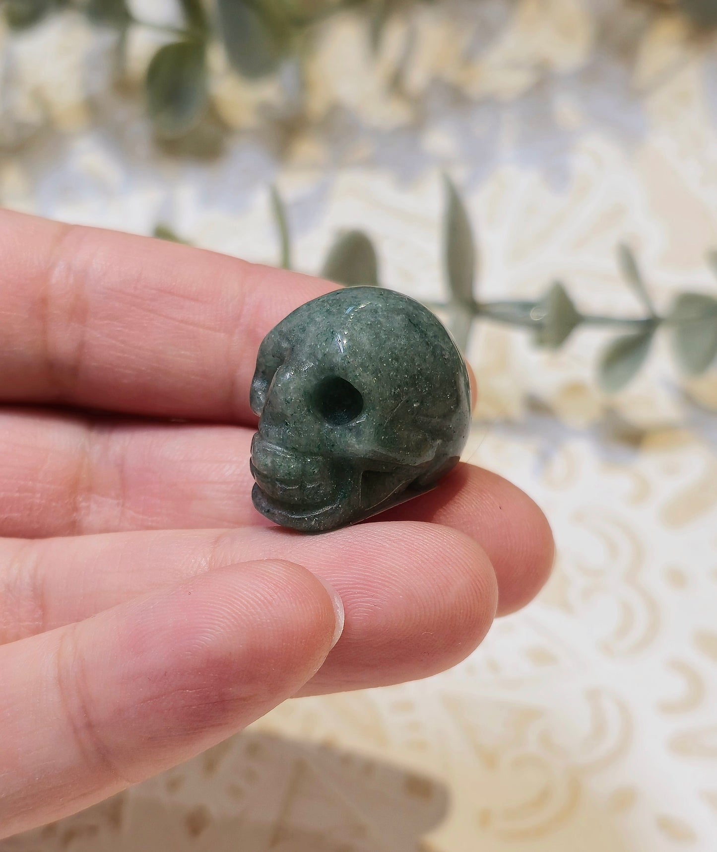 Mini Crâne en Aventurine verte