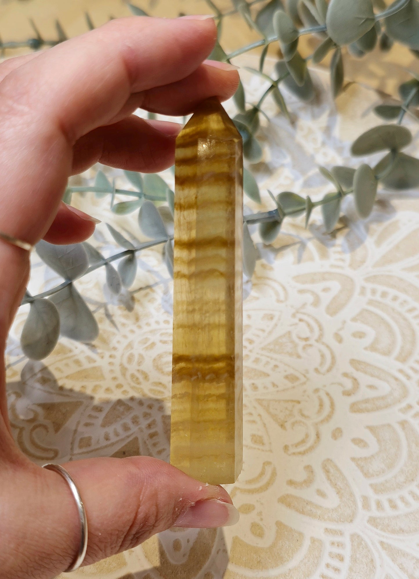 Pointe en Fluorite jaune
