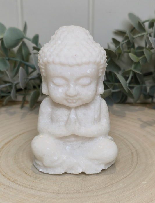 Bouddha en Jade blanc 10cm