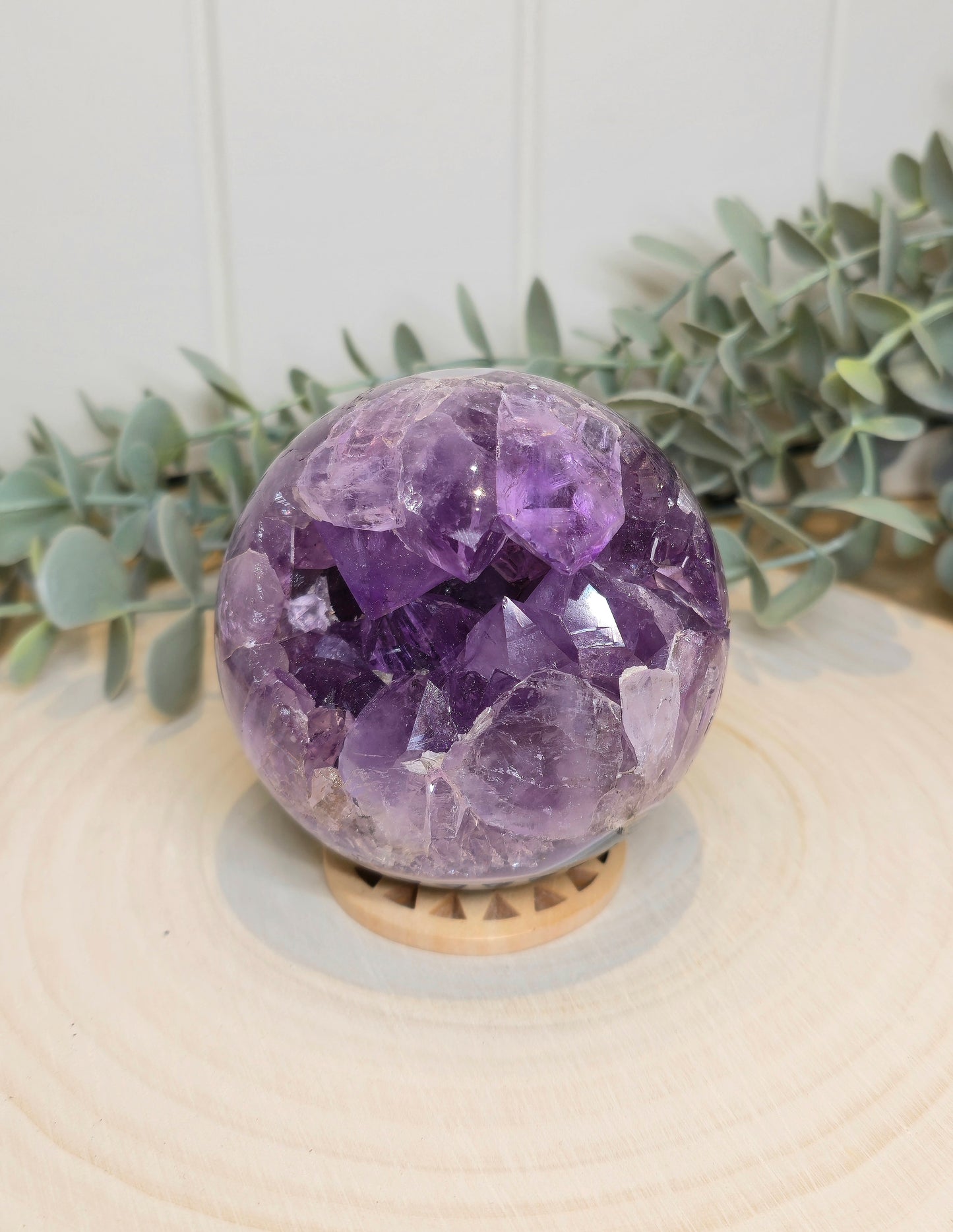 Sphère Améthyste avec Agate mousse