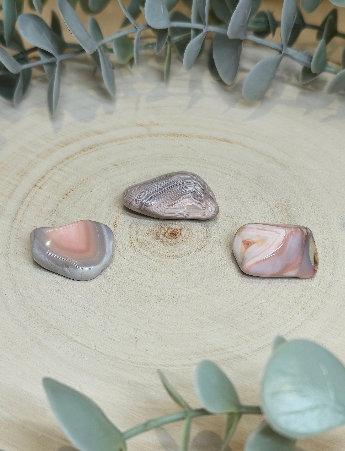 Agate Botswana Rose barattée