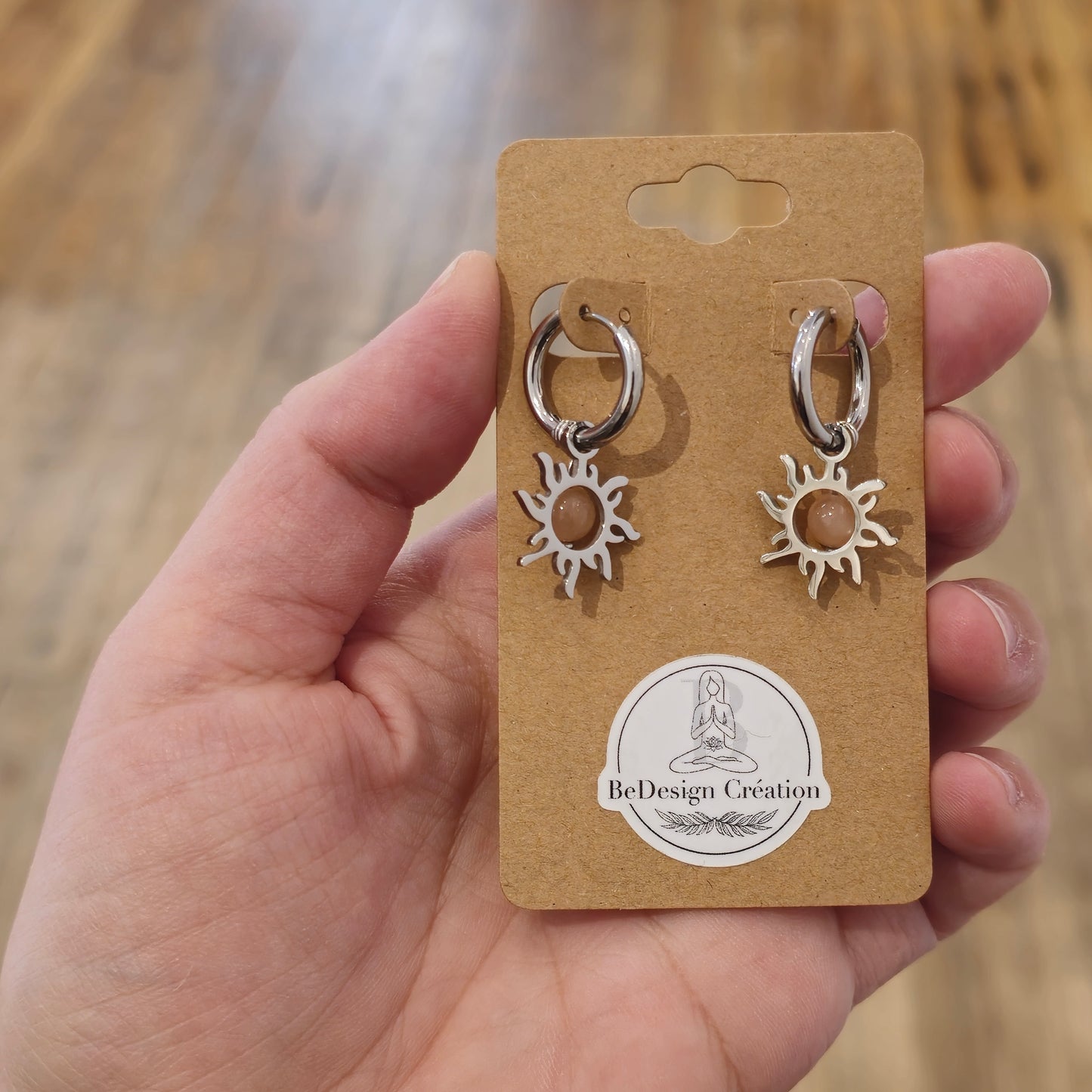 Boucles d’oreilles Soleil Pierre de soleil
