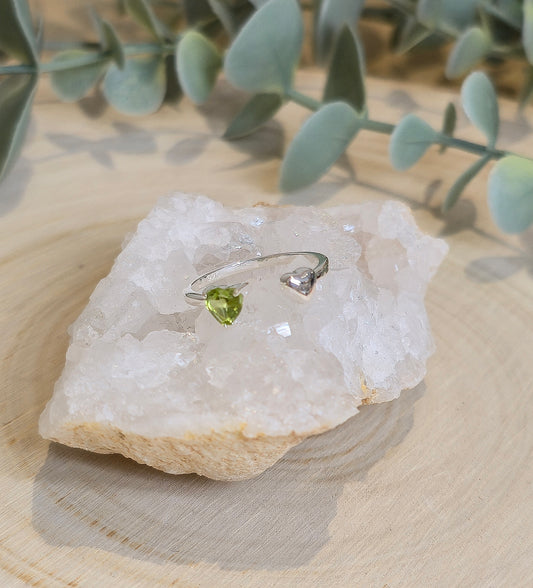 Bague Péridot ajustable