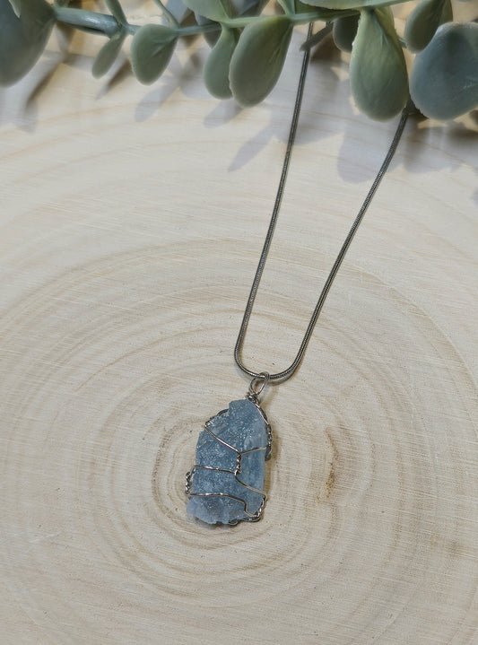 Collier Aigue-marine brute (Aquamarine)