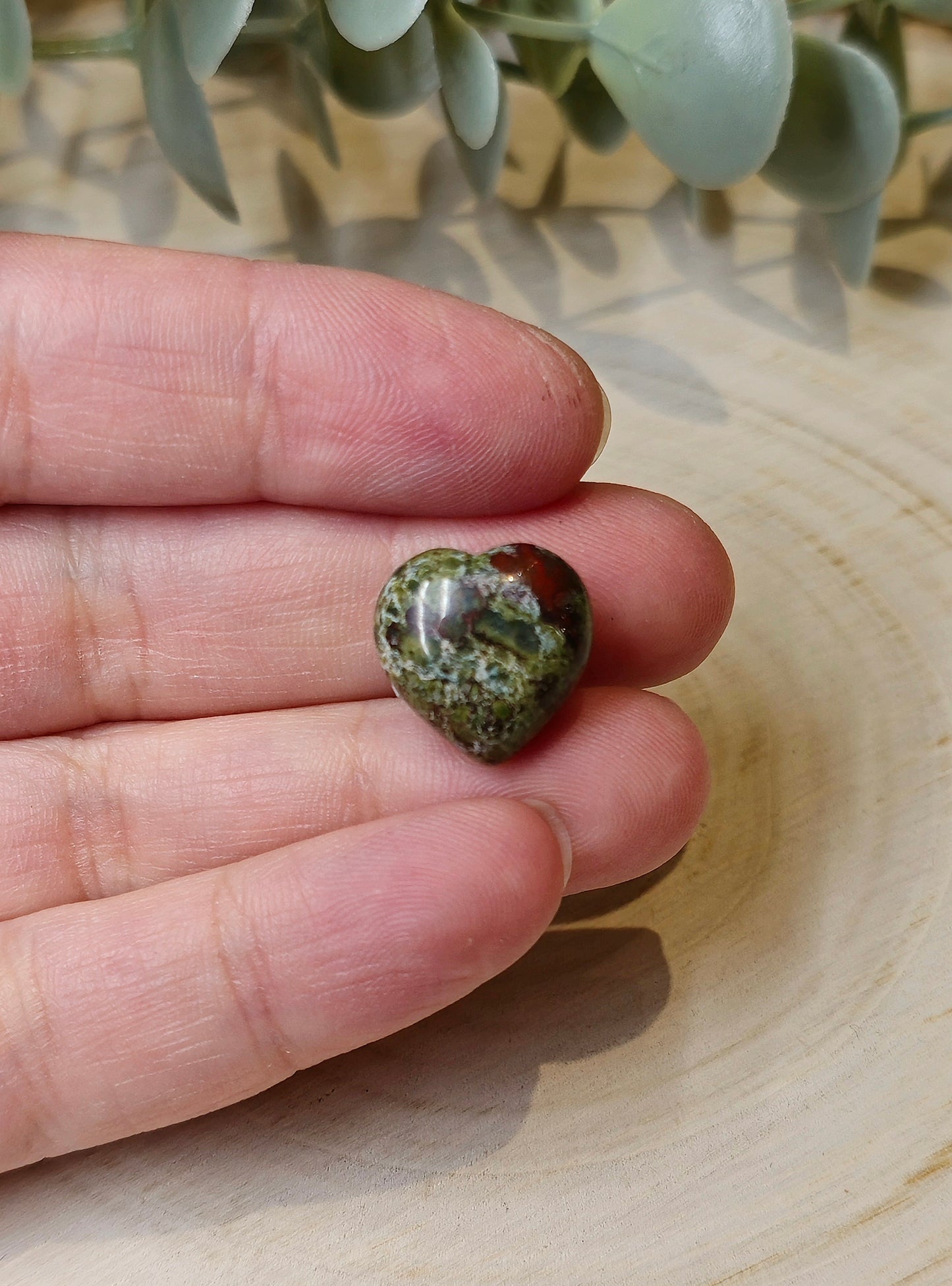 Mini Coeur en Jaspe sang de dragon