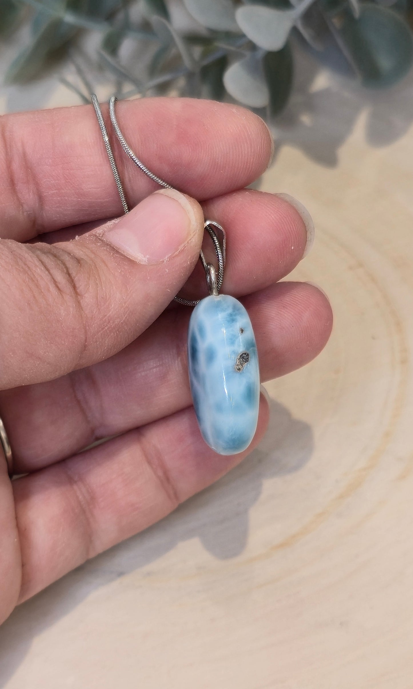 Collier Larimar en ovale