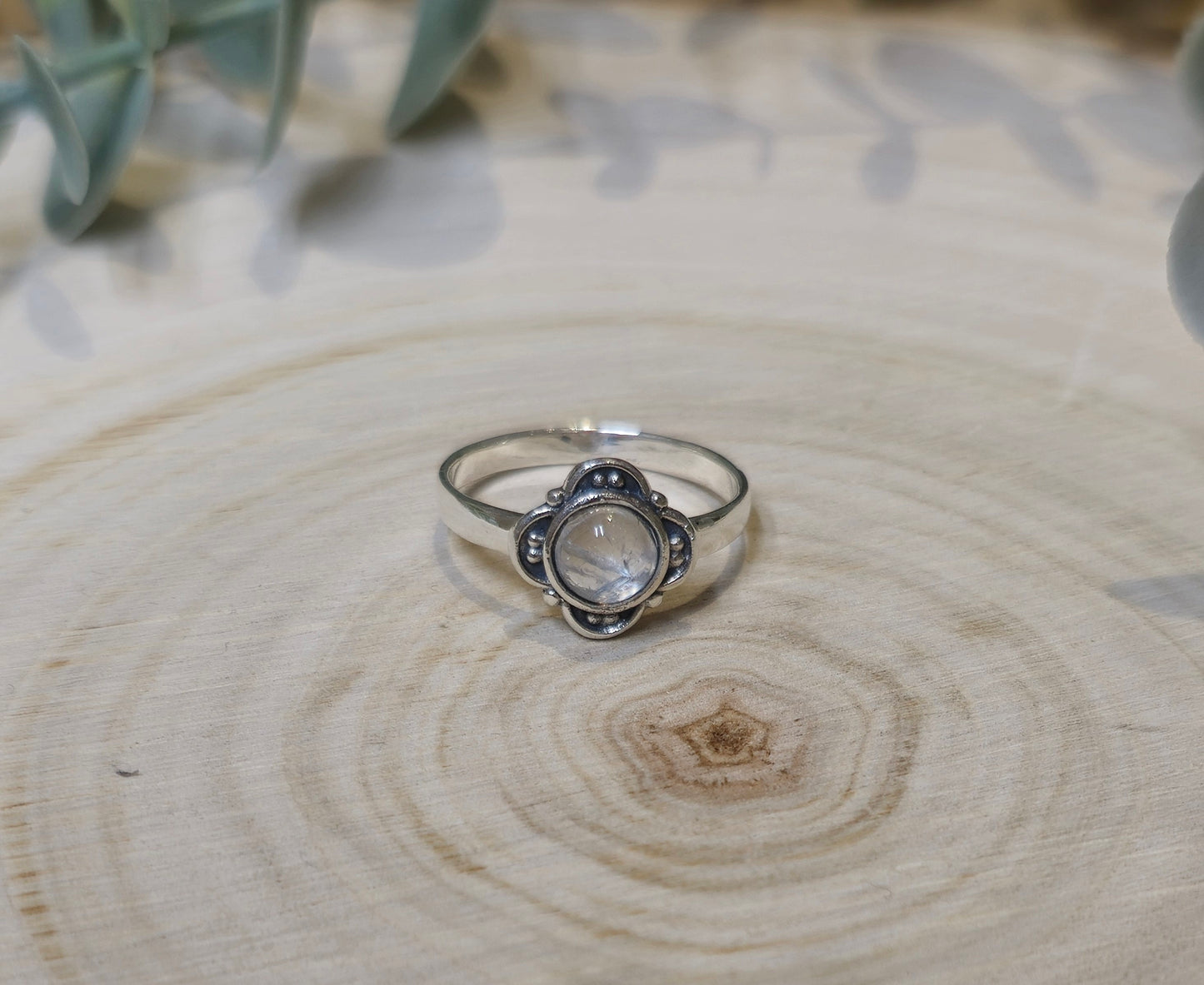 Bague Pierre de lune Arc-en-ciel