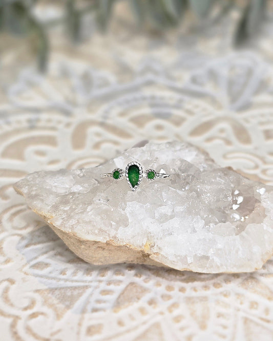 Bague triple Onyx verte