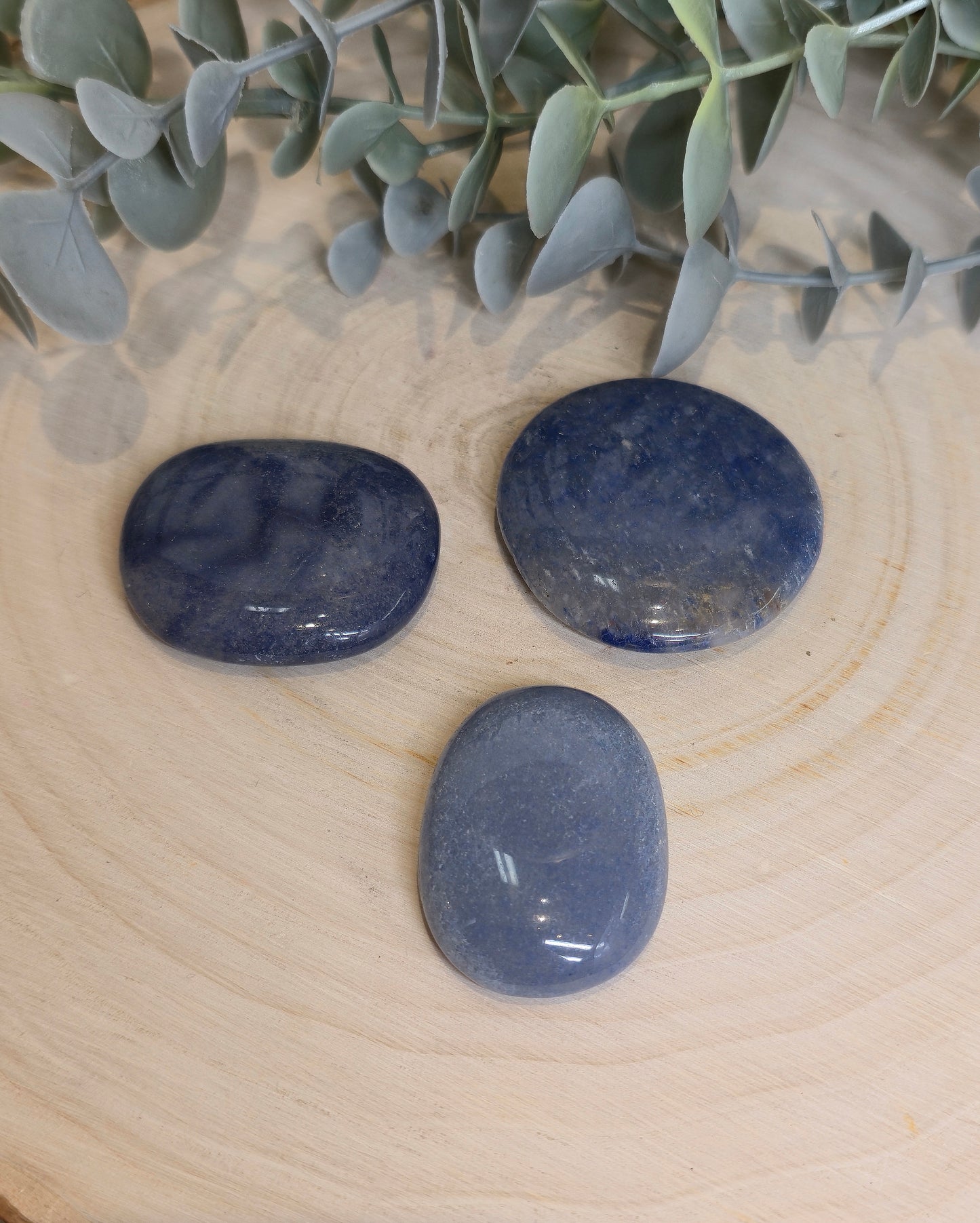 Pierre de paume mince Aventurine bleue