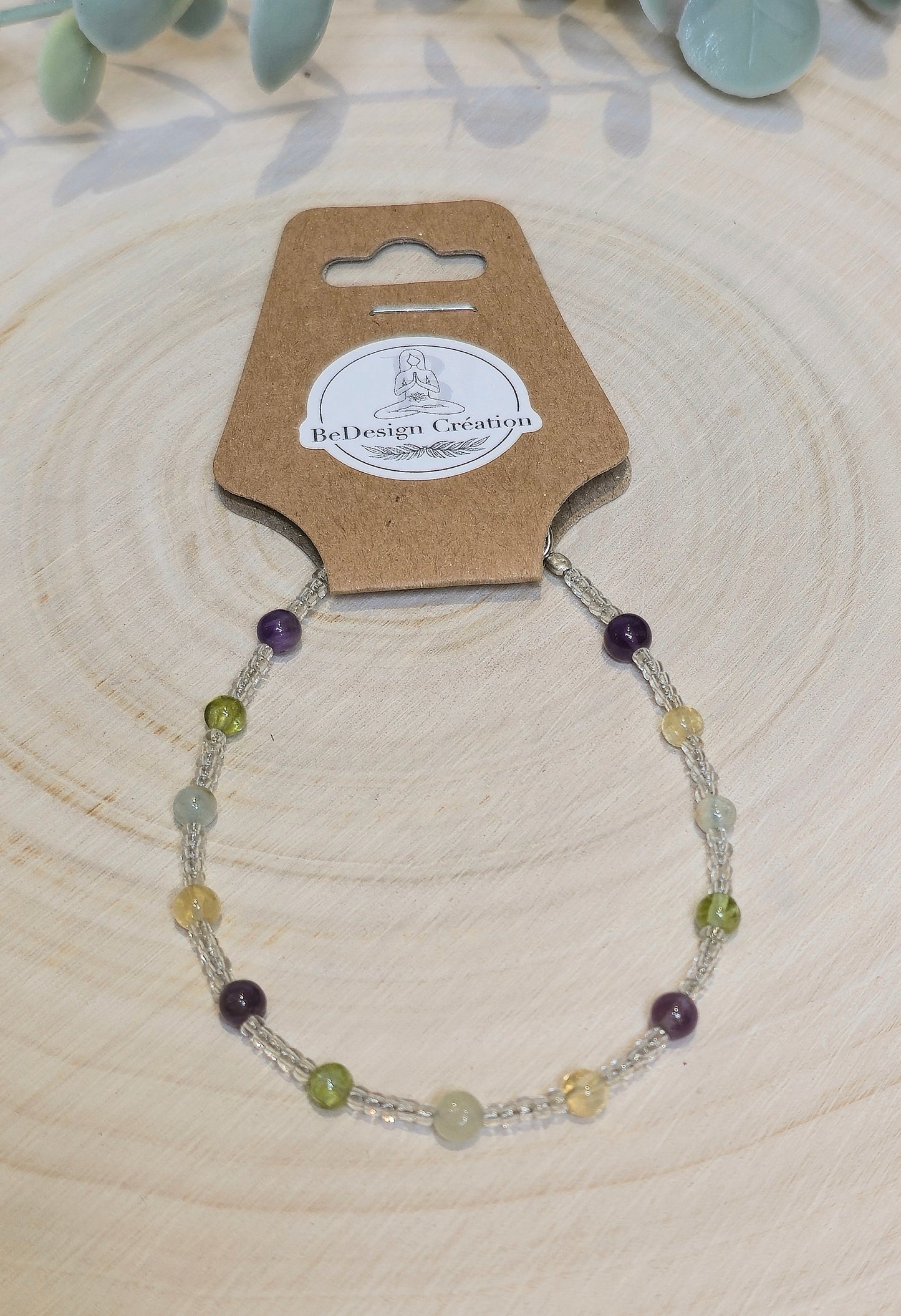 Bracelet avec pierres - Mix Améthyste
