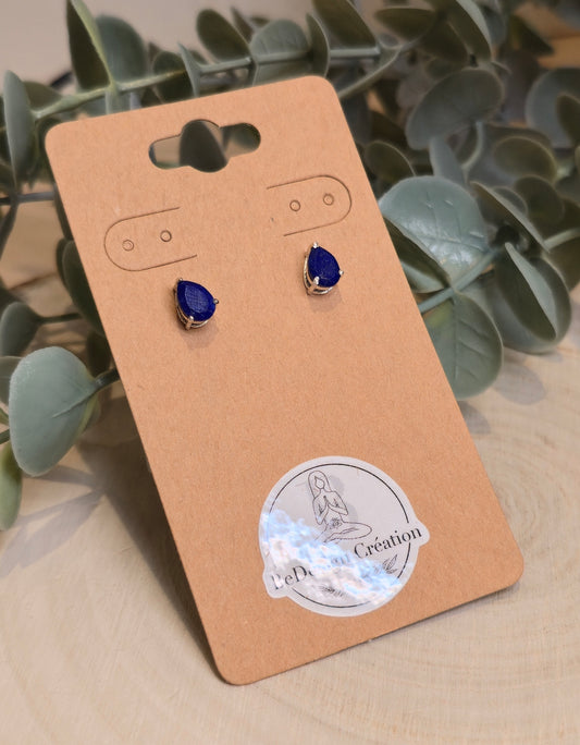 Boucles d'oreilles Lapis Lazuli en goutte