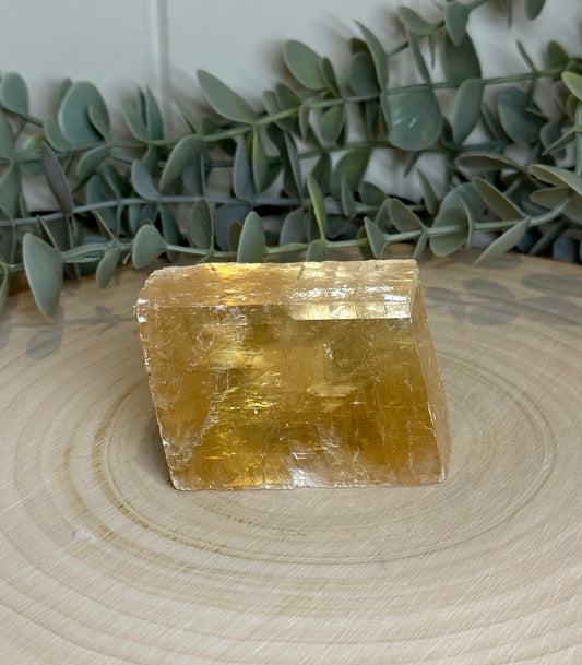 Cube de Calcite optique jaune