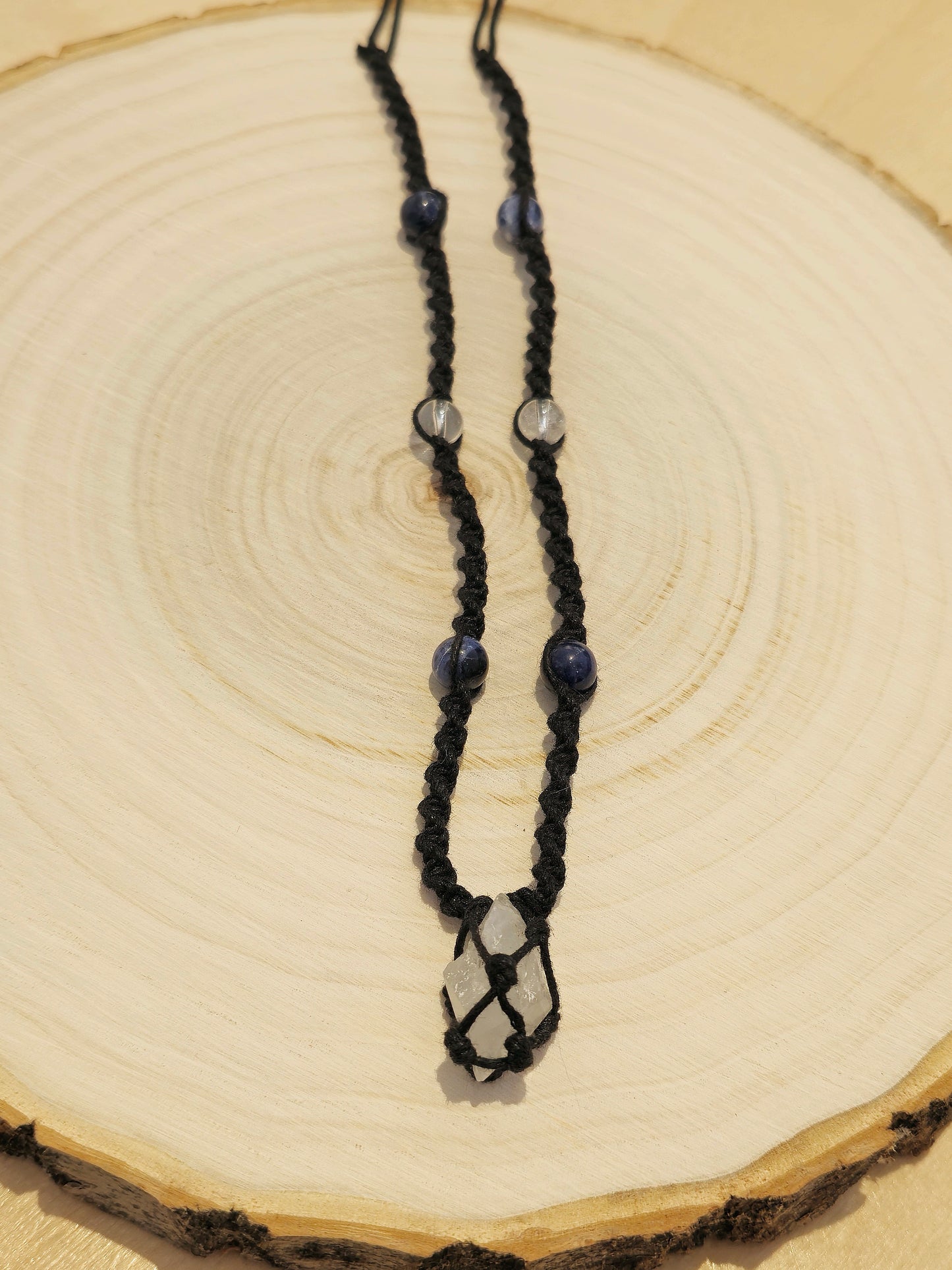 Collier macramé Quartz clair