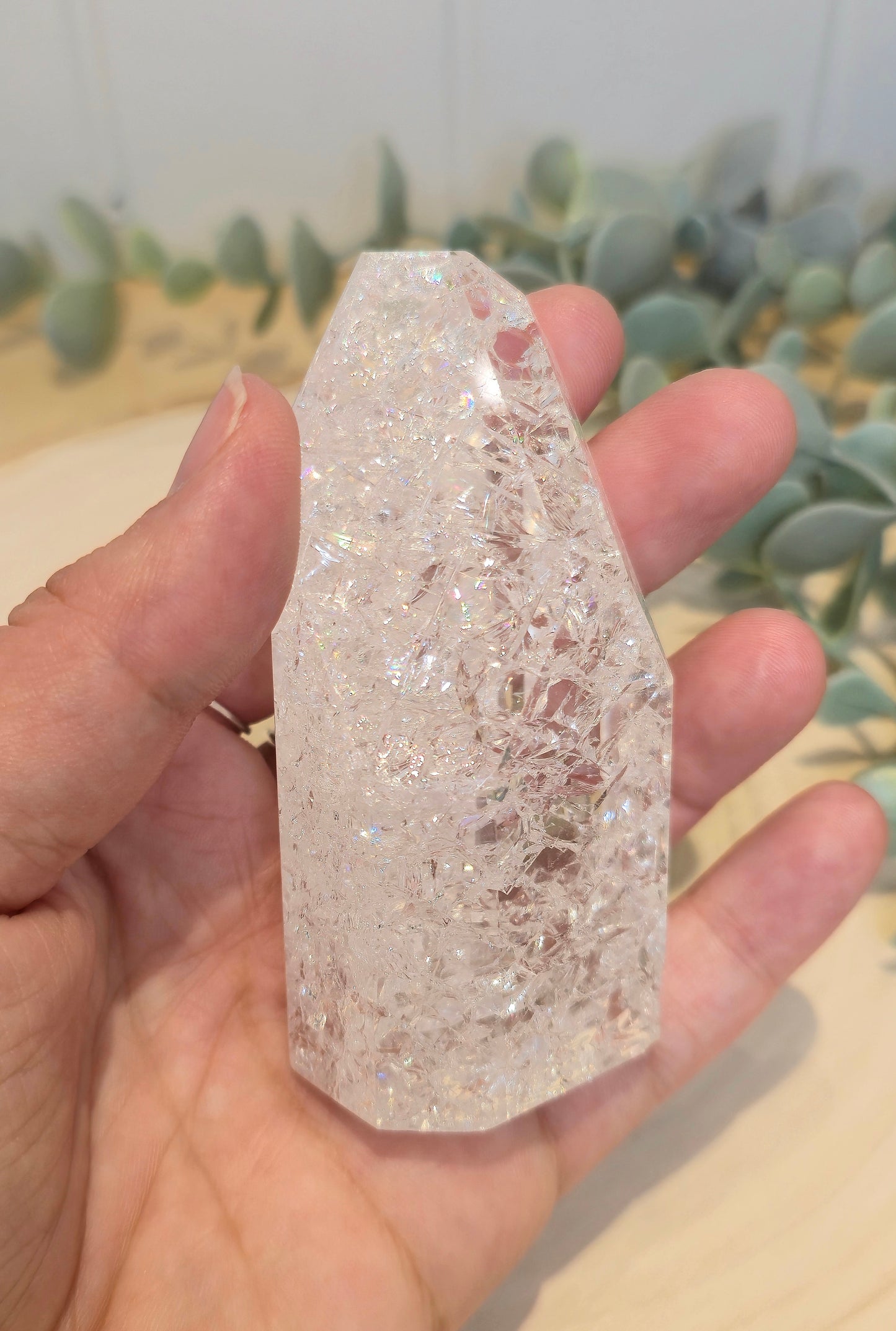 Pointe en Quartz clair craquelé