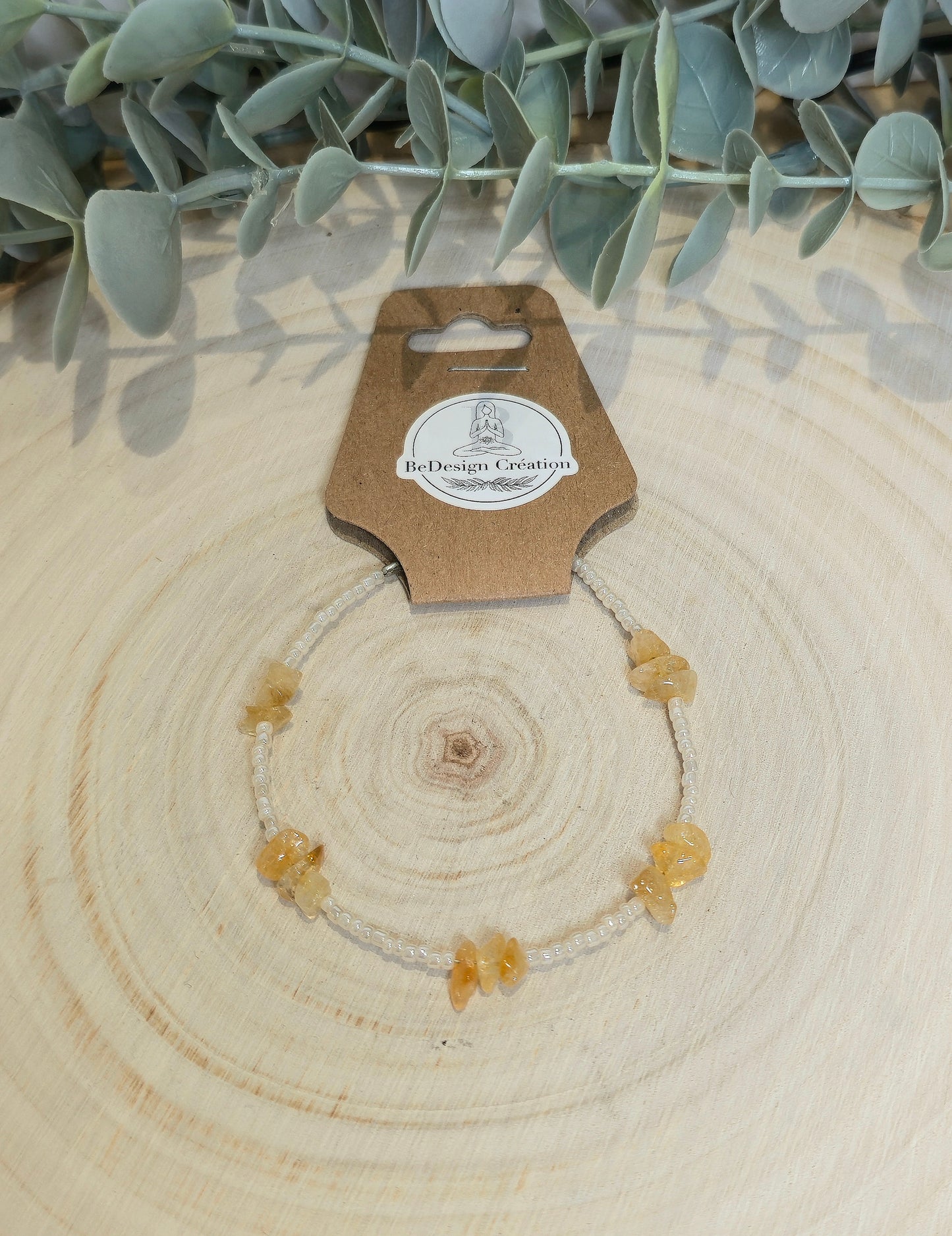 Bracelet avec pierres - Citrine chips