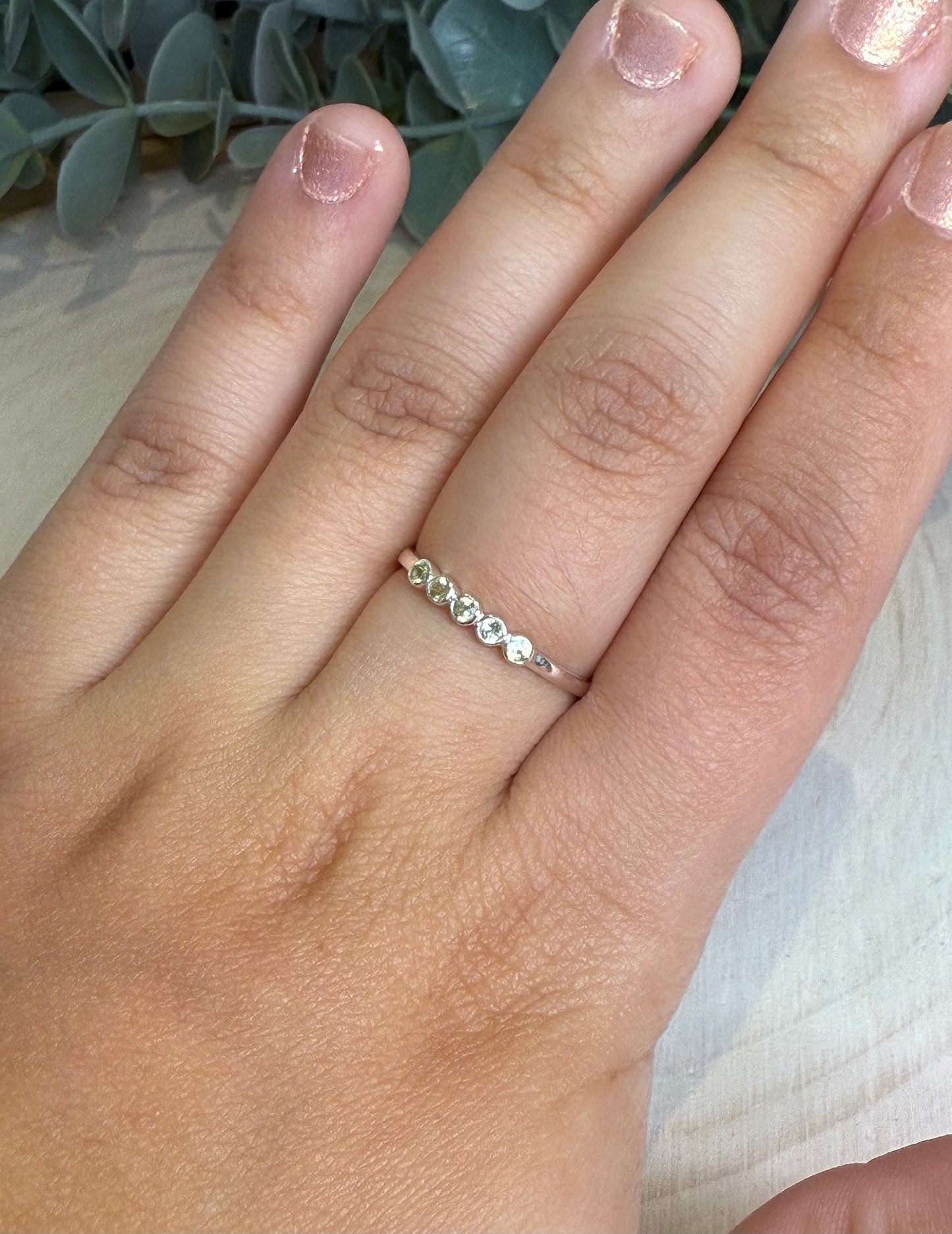 Bague Péridot alignés