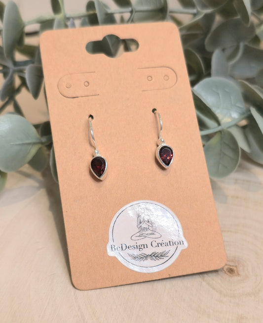 Boucles d'oreilles pendante Grenat