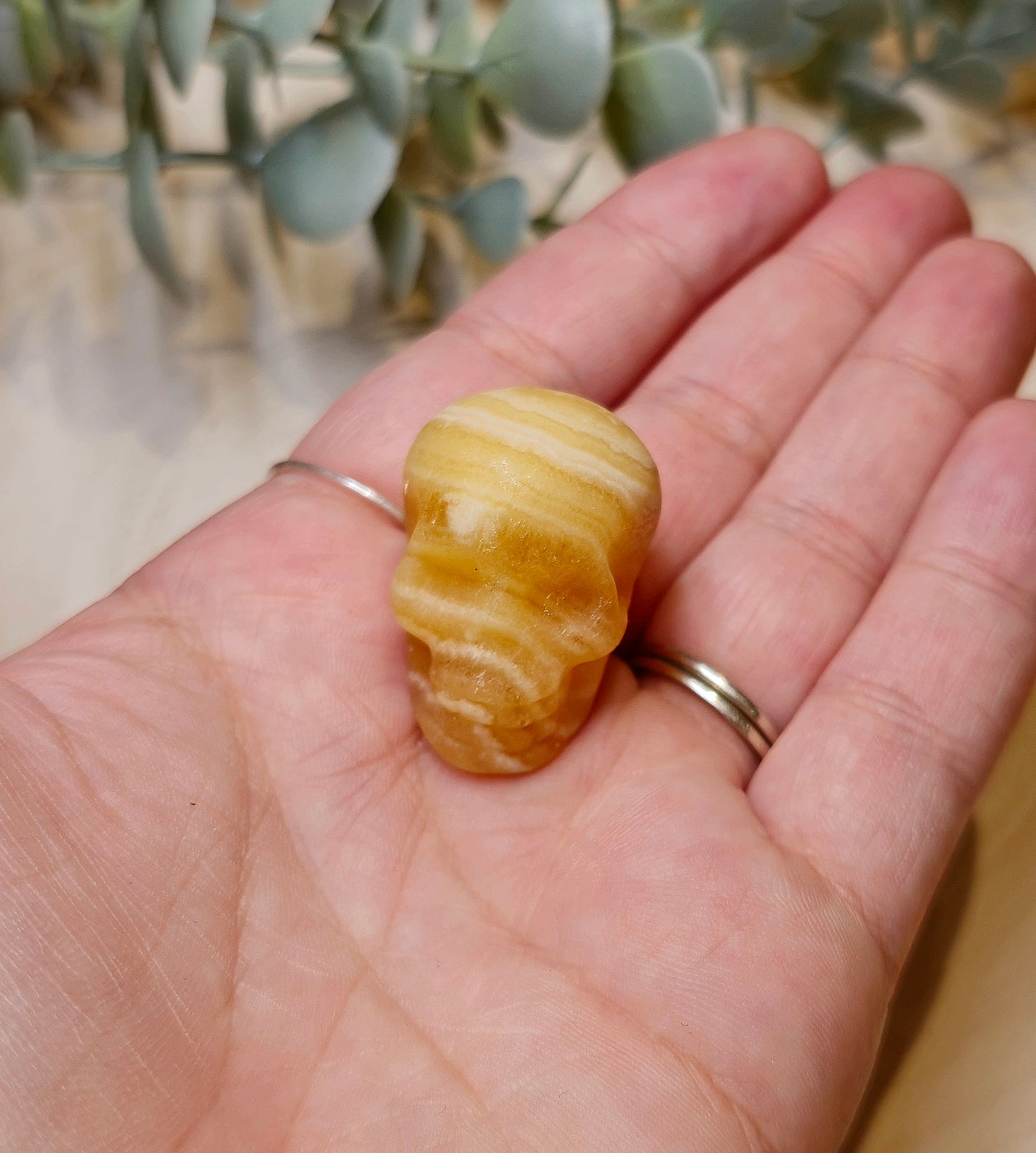 Crâne Calcite jaune