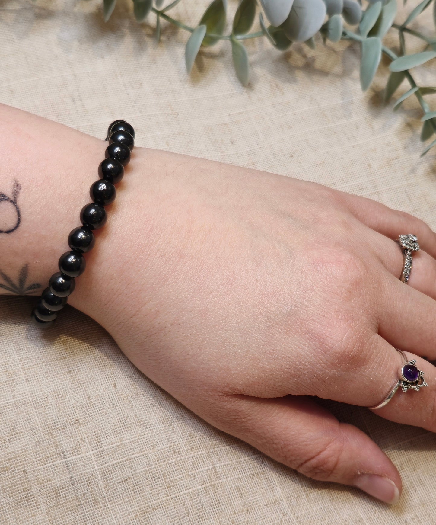 Bracelets avec pierres précieuses - Shungite 8mm