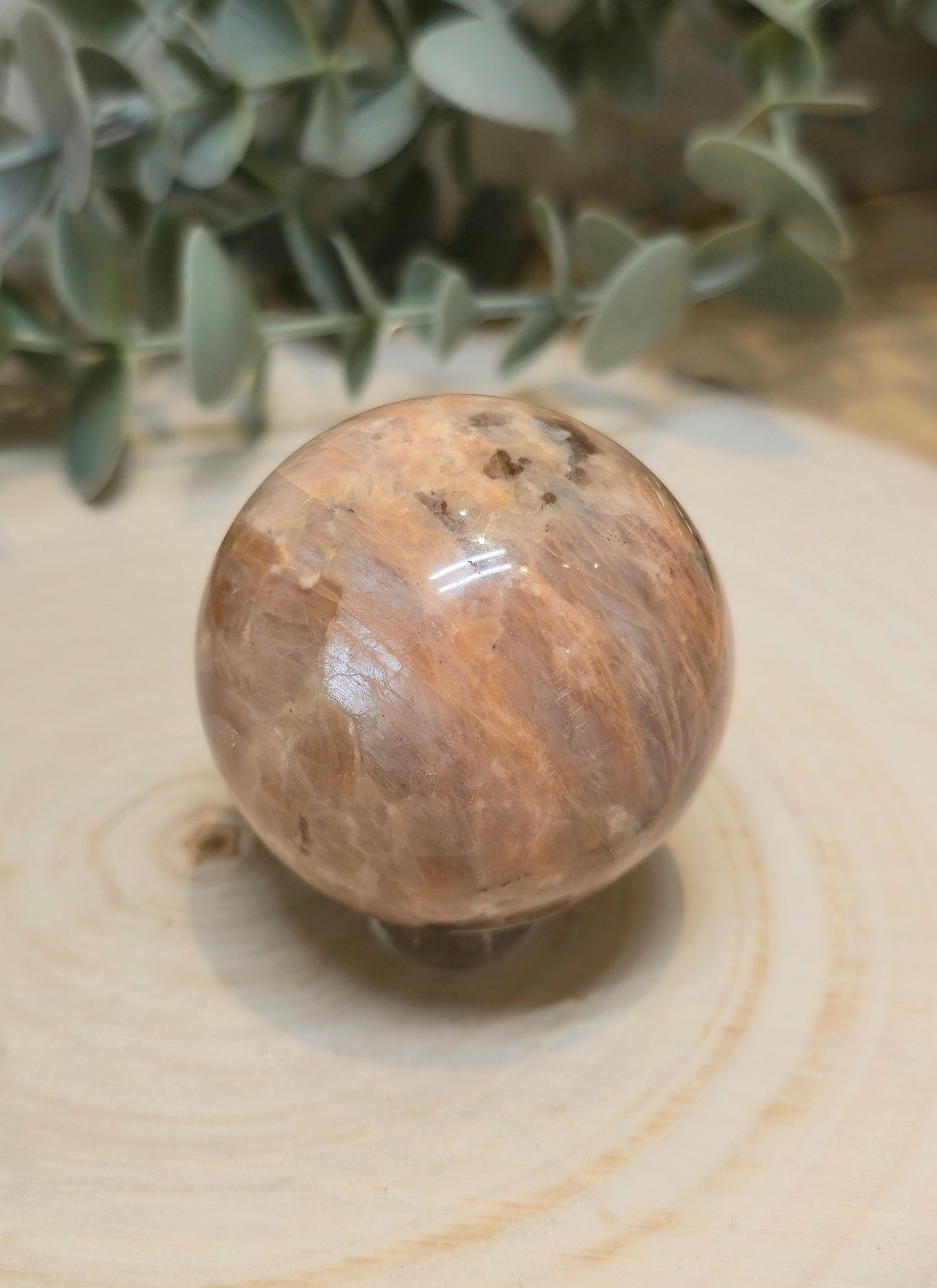 Sphère Pierre de lune pêche