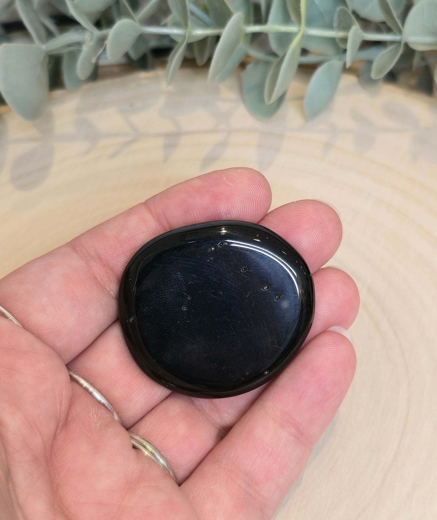 Pierre de paume mince Agate noire