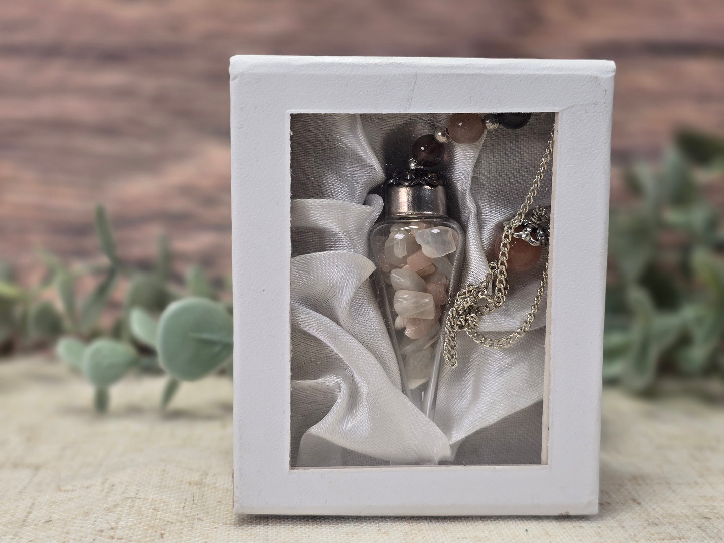 Pendule de verre Pierre de lune mixte