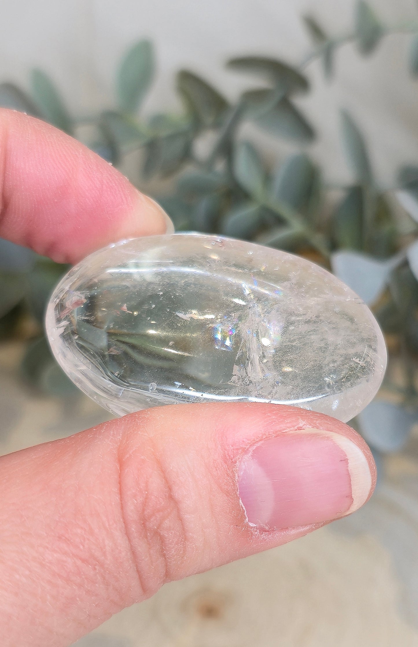 Pierre de paume en Quartz clair (extra clair)